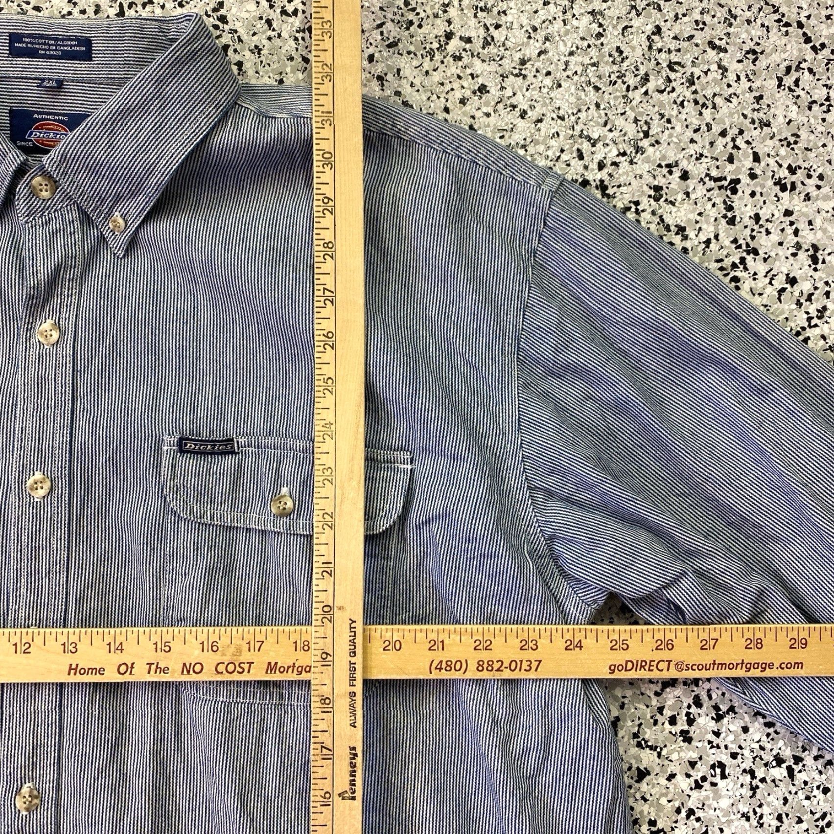 Dickies VINTAGE Dickies Shirt Mens 2XL Blue Striped Denim Western Grunge Punk Shirt Mens 2XL Blue Striped Denim Western Grunge Punk Size US XXL / EU 58 / 5 - 2 Thumbnail