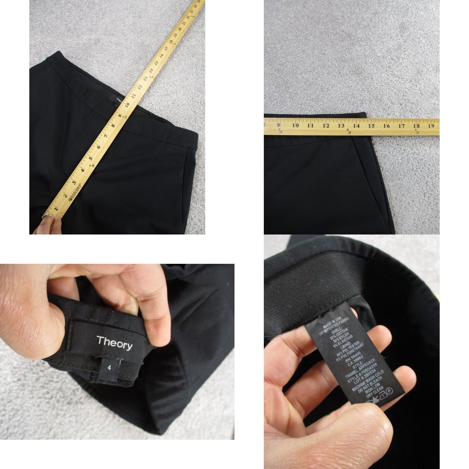 Theory Theory Pants Womens 4 Black Slim Pull On Denim Twill Skinny Ankle Womens 90s? (no) Size 27" / US 4 / IT 40 - 8 Thumbnail