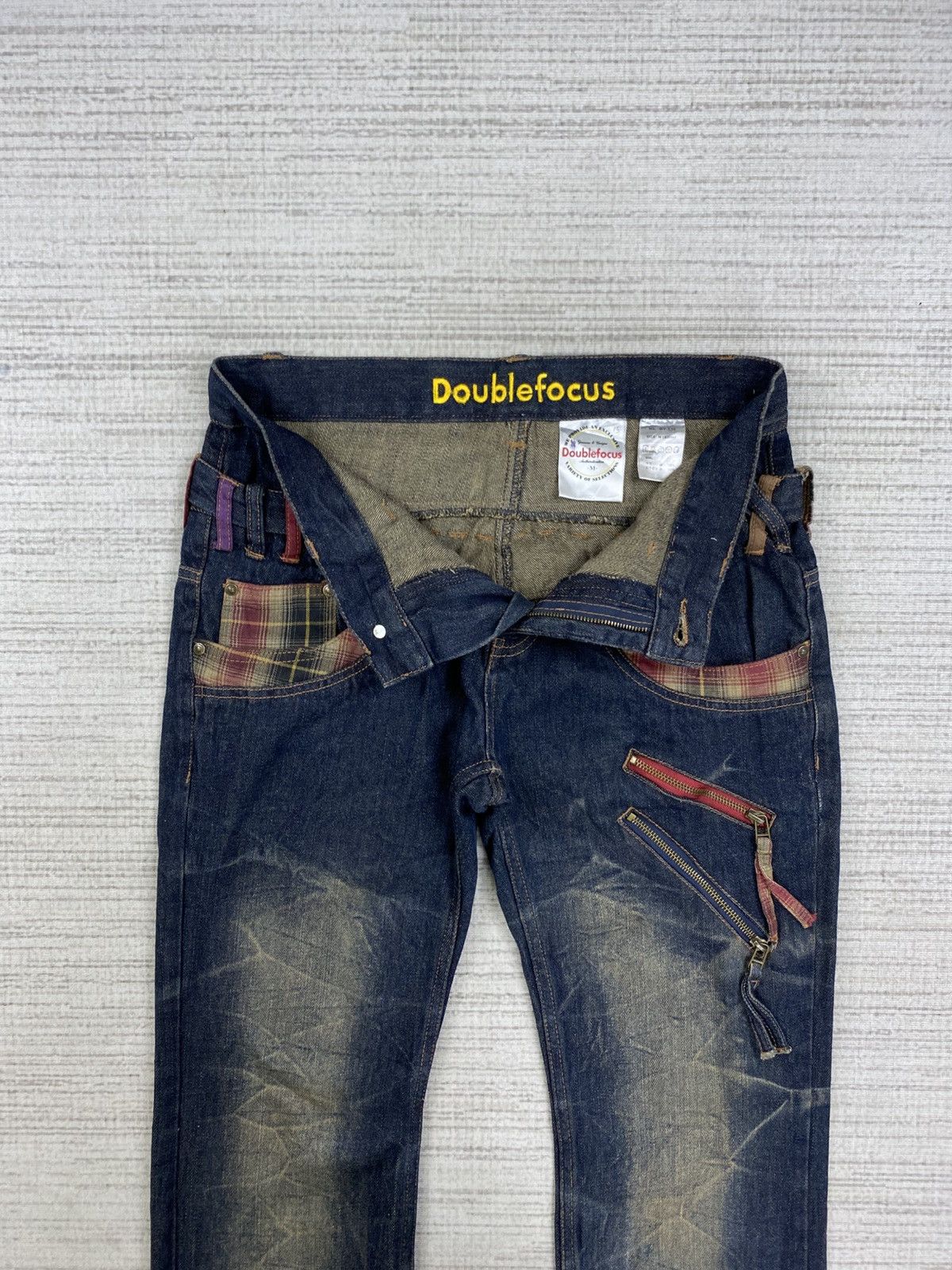 Hysteric Glamour Vintage Double Focus Double Waist Mud Wash Punk Denim Pants Size US 30 / EU 46 - 10 Thumbnail