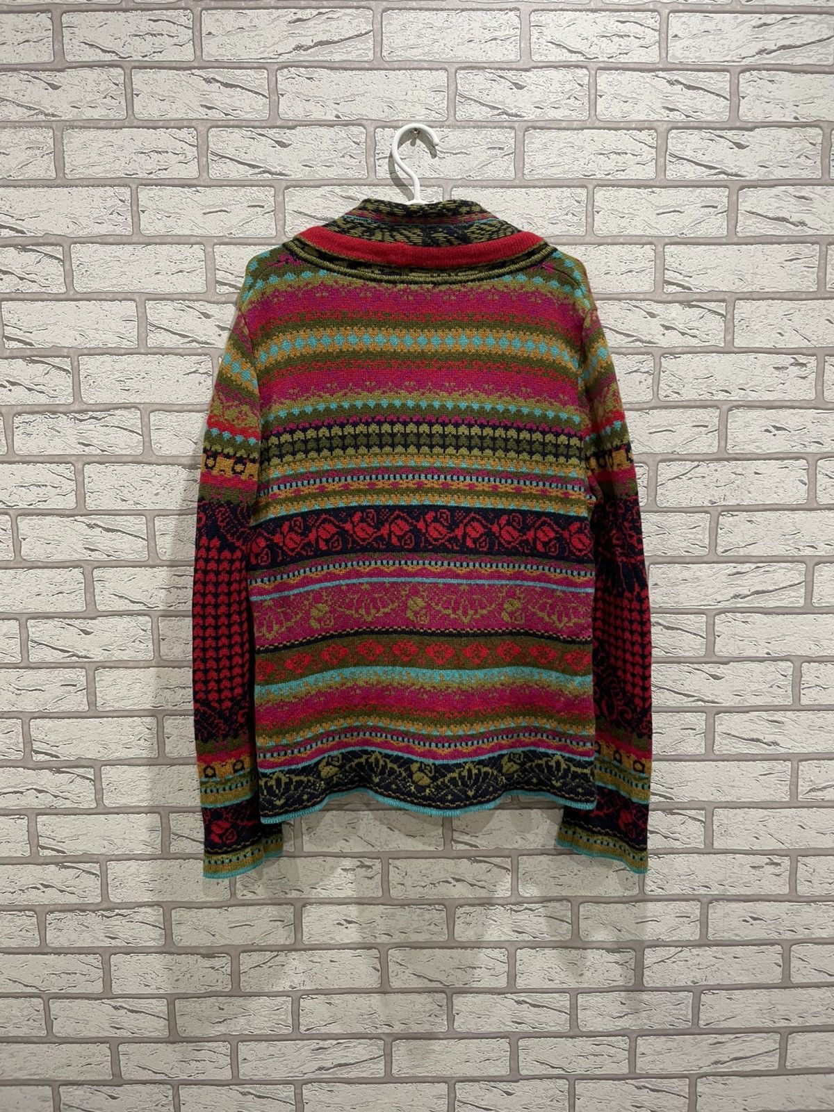 Vintage Ivko Woman Handwritten Vintage Wool Knit Sweater Cardigan Size M / US 6-8 / IT 42-44 - 18 Thumbnail