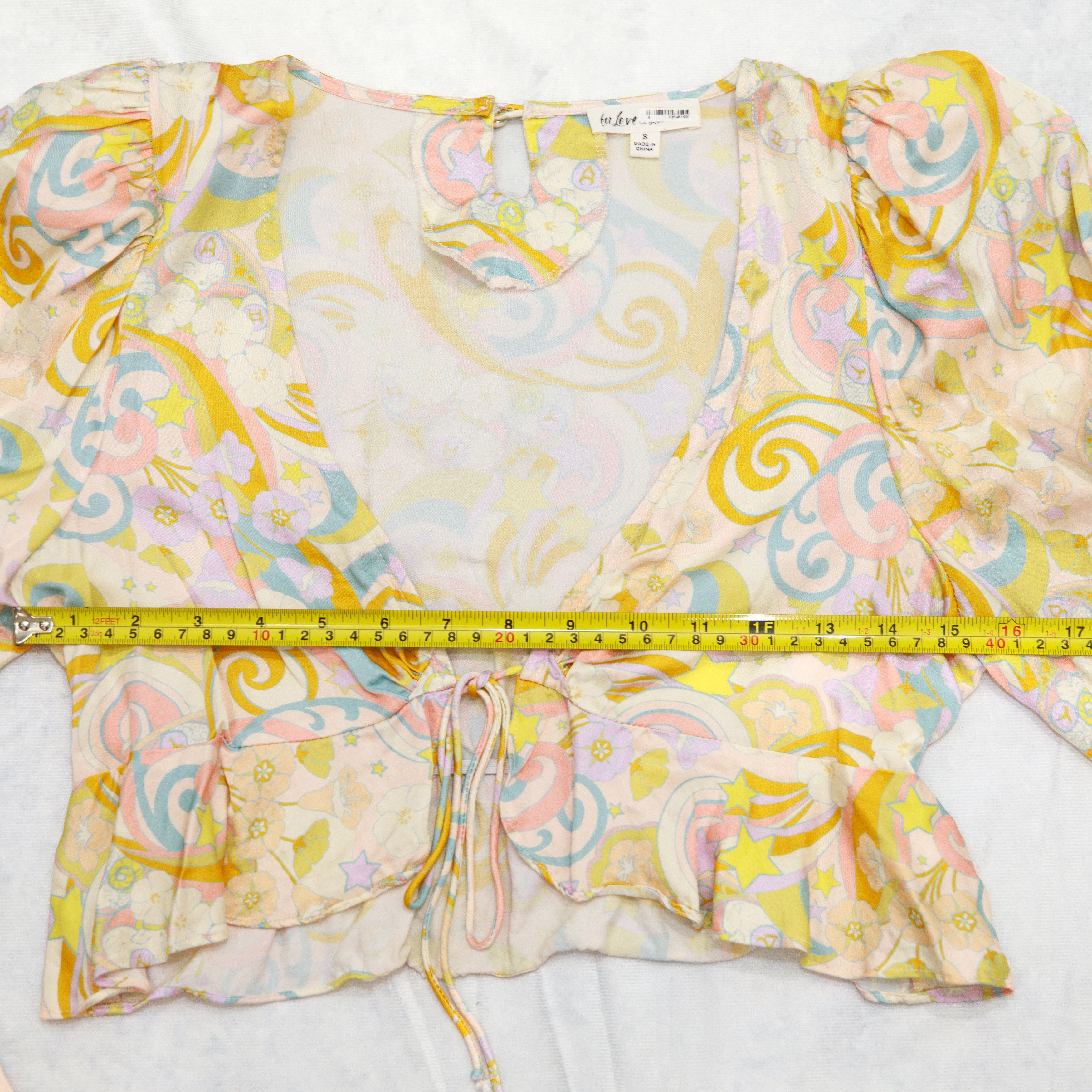 For Love & Lemons For Love & Lemons Marcia Crop Top Yellow Stars Astrology Size S / US 4 / IT 40 - 7 Thumbnail