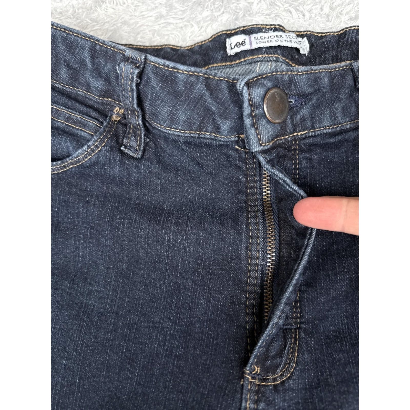 Lee Lee Slender Secret Jeans Womens 12 Blue Bootcut Mid Rise Stretch Denim 31x33 Size 34" / US 12 / IT 48 - 5 Thumbnail