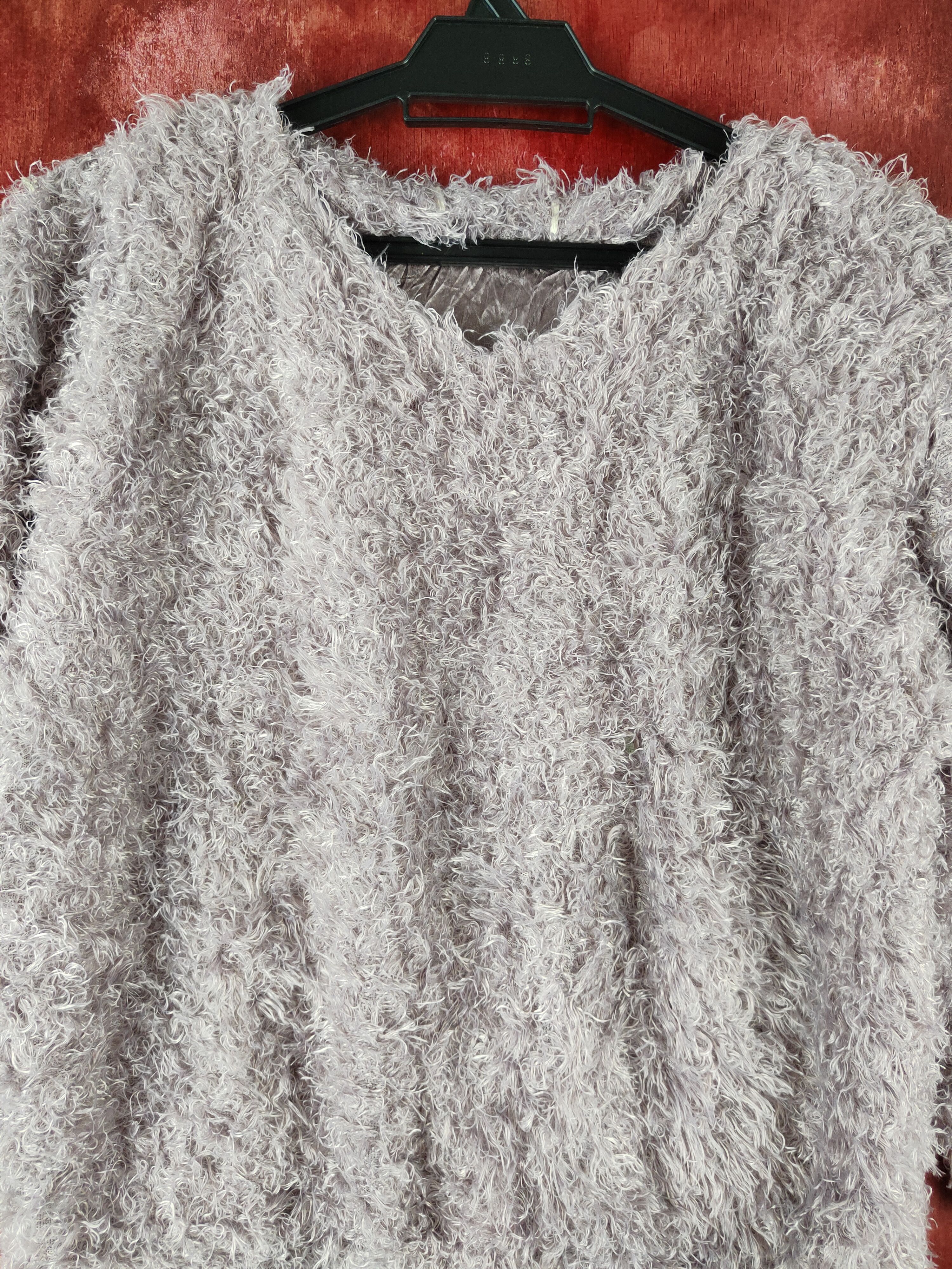 Homespun Knitwear × Japanese Brand × Vintage Japanese Brand Purple Shag Shaggy Fur Mohair Knitwear #S2186 Size S / US 4 / IT 40 - 2 Thumbnail