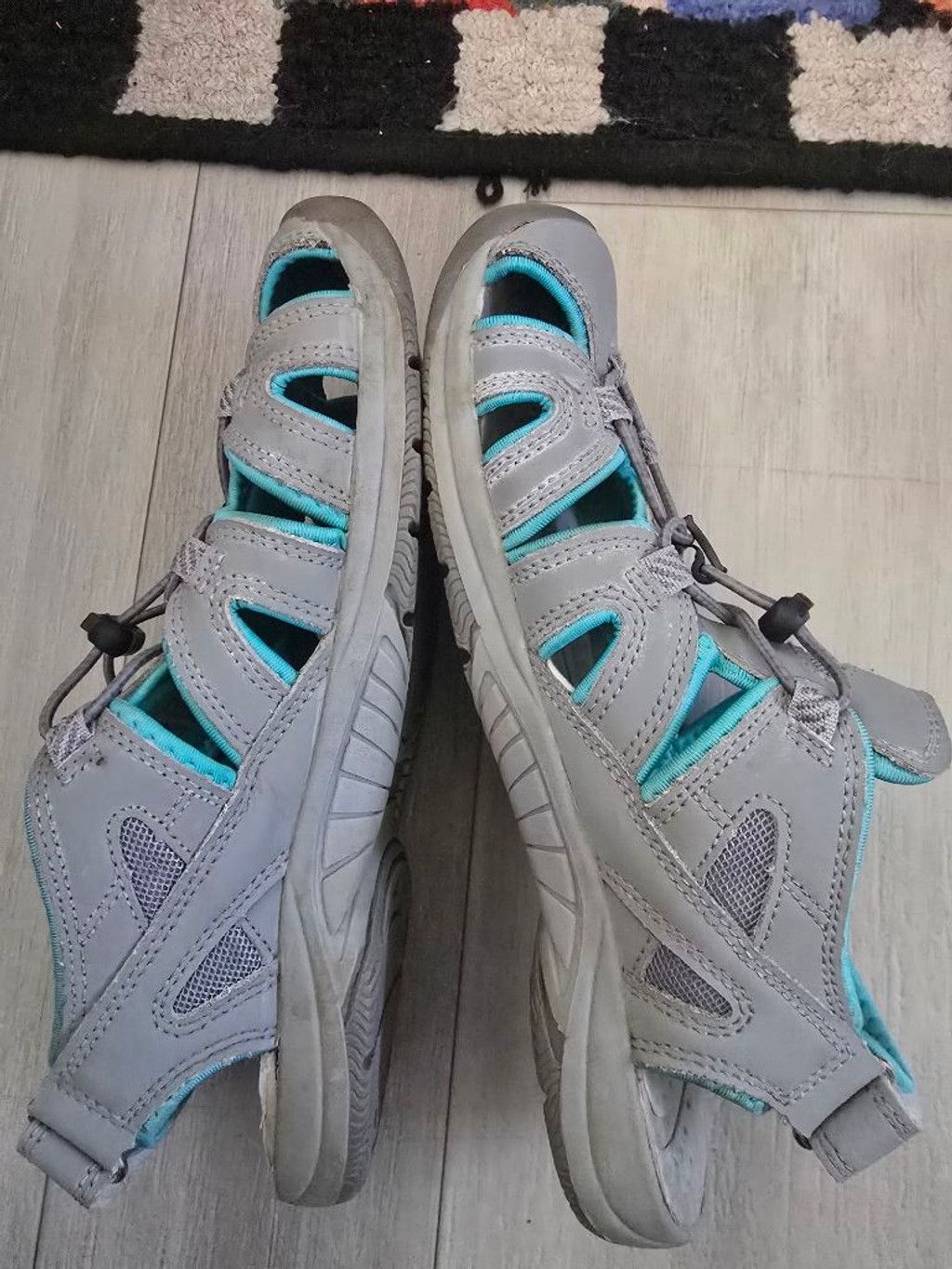 Eddie Bauer Women's Eddie Bauer Mary Fisherman Gray Turquoise Sandals 9 Size US 9 / IT 39 - 3 Thumbnail