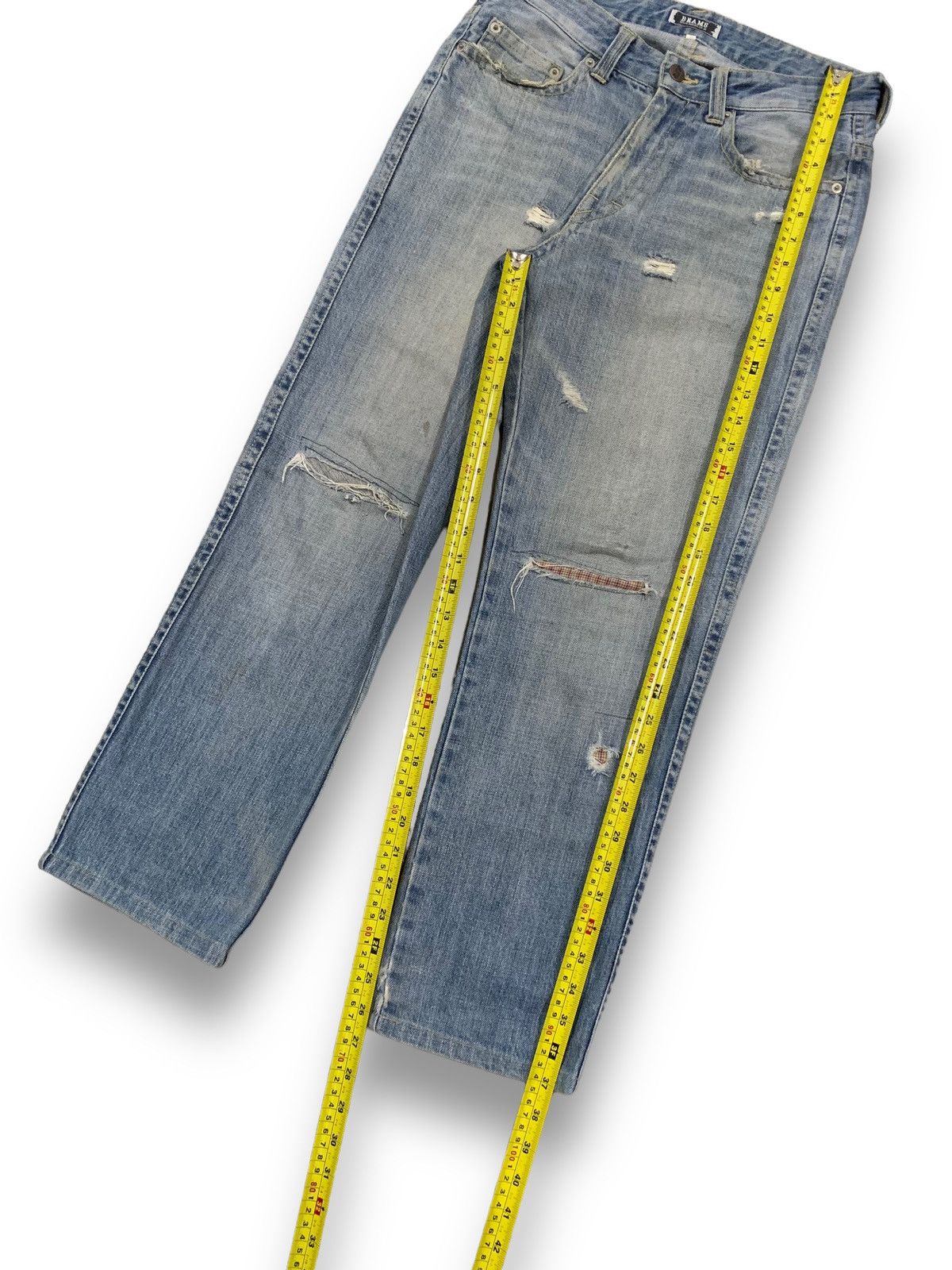 Beams Plus Vintage Japanese Brand Beams Patched Distressed Grunge Jeans Size US 29 - 16 Thumbnail