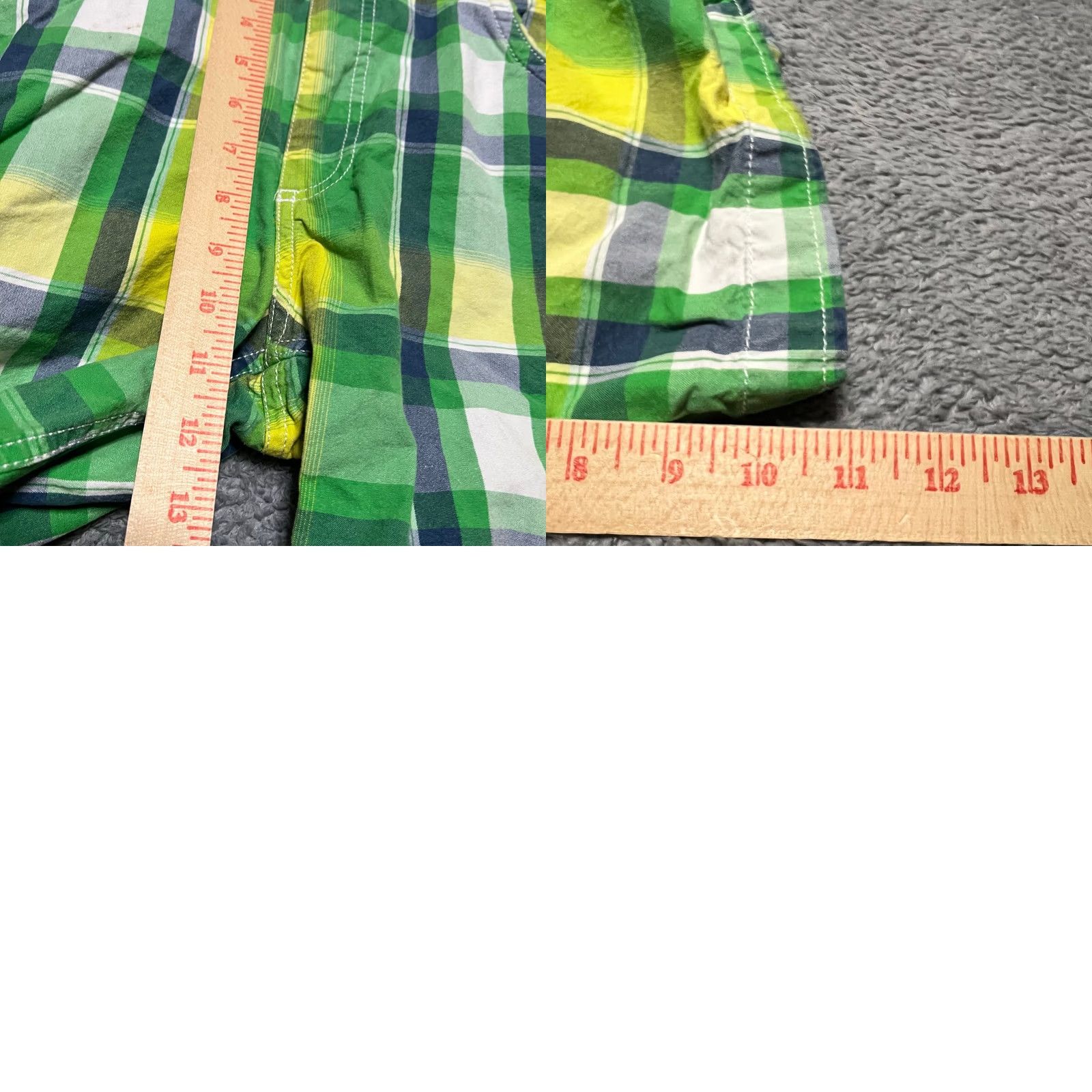 Puma Puma Shorts Mens 36 Green Yellow Plaid Chino Lifestyle Loud Mens Size US 36 / EU 52 - 8 Thumbnail
