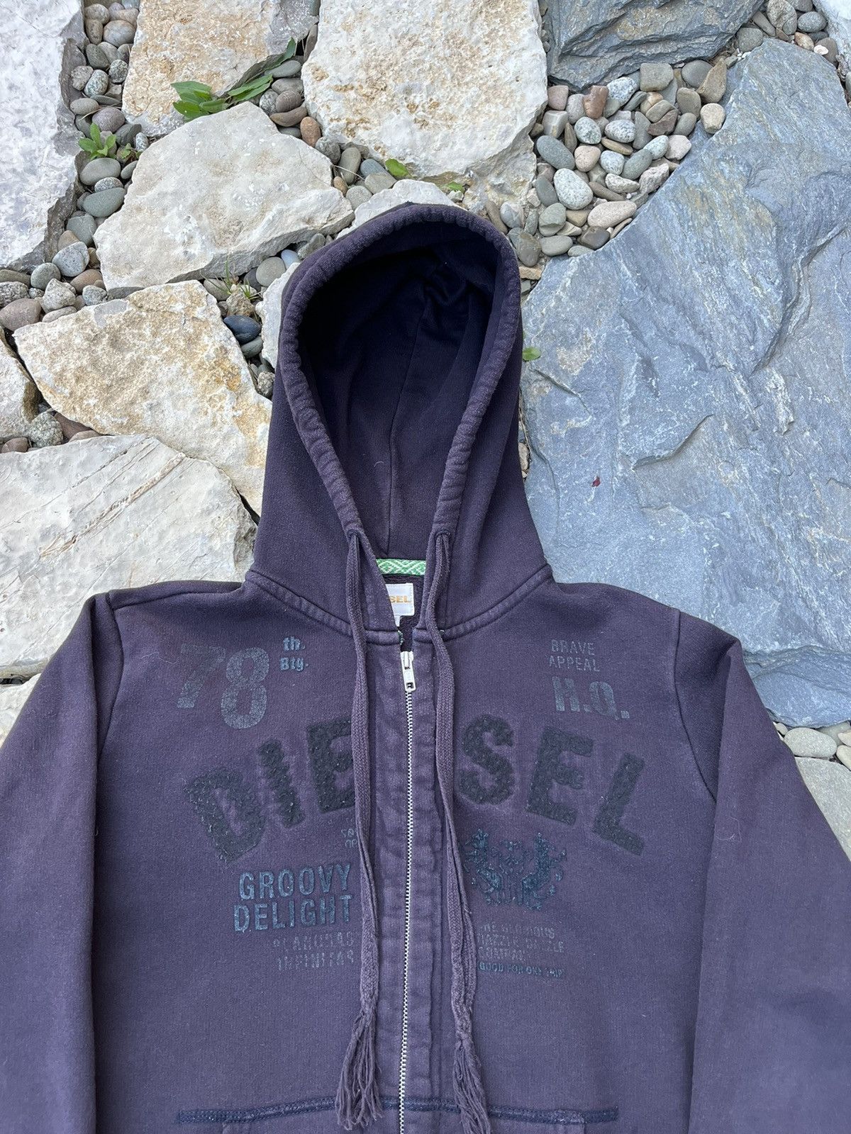 Diesel × Vintage Vintage Diesel y2k zip hoodie faded distressed washed retro Size US M / EU 48-50 / 2 - 2 Thumbnail