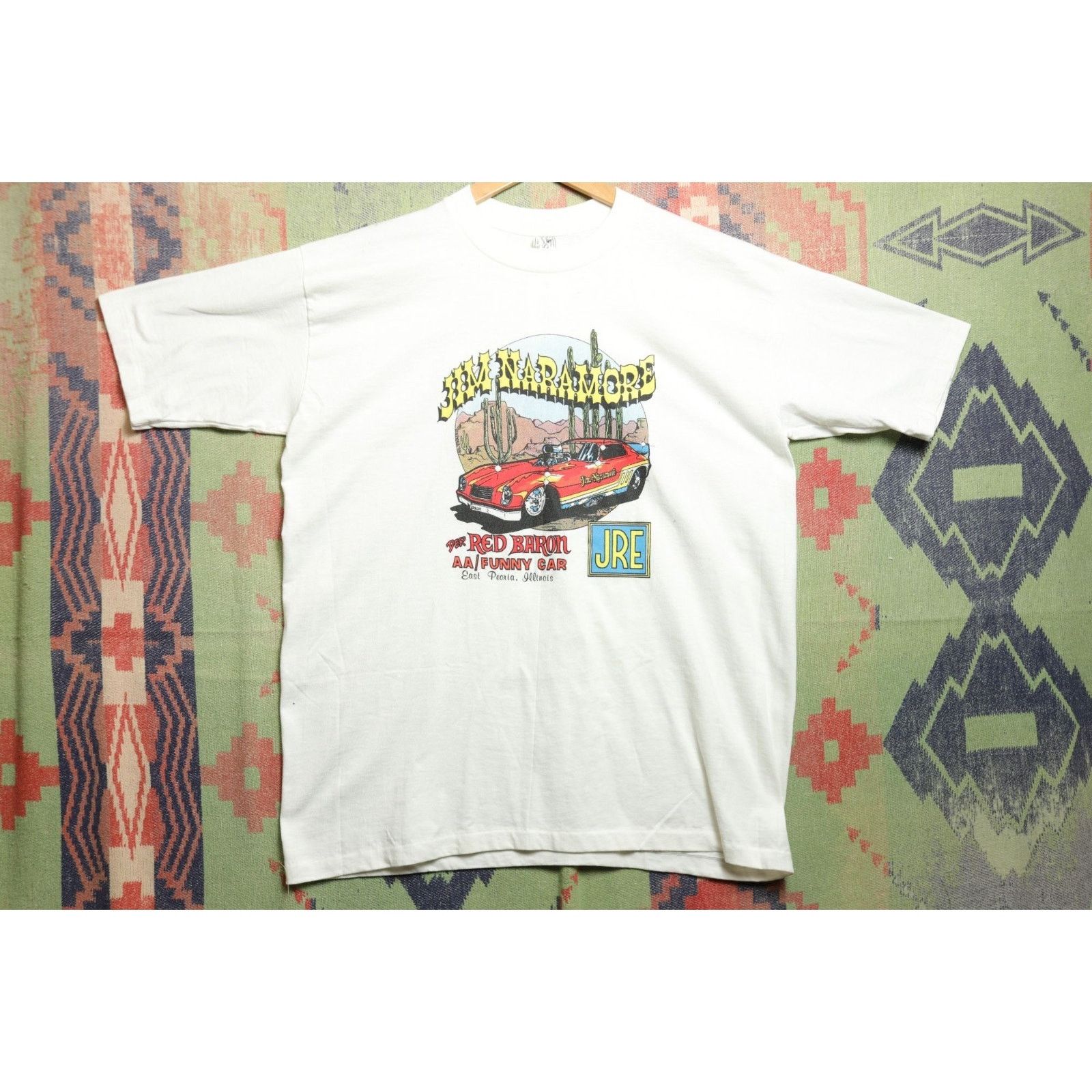 Vintage Jim Naramore Red baron Vintage Racing T Shirt XL 70s True Size US XL / EU 56 / 4 - 1 Thumbnail