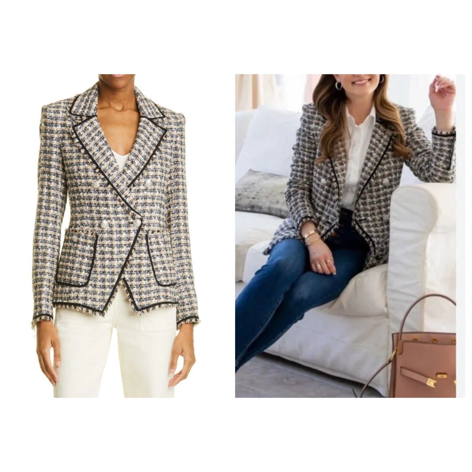Veronica Beard Veronica Beard Theron Houndstooth Blazer Size 2 Size XS / US 0-2 / IT 36-38 - 1 Thumbnail