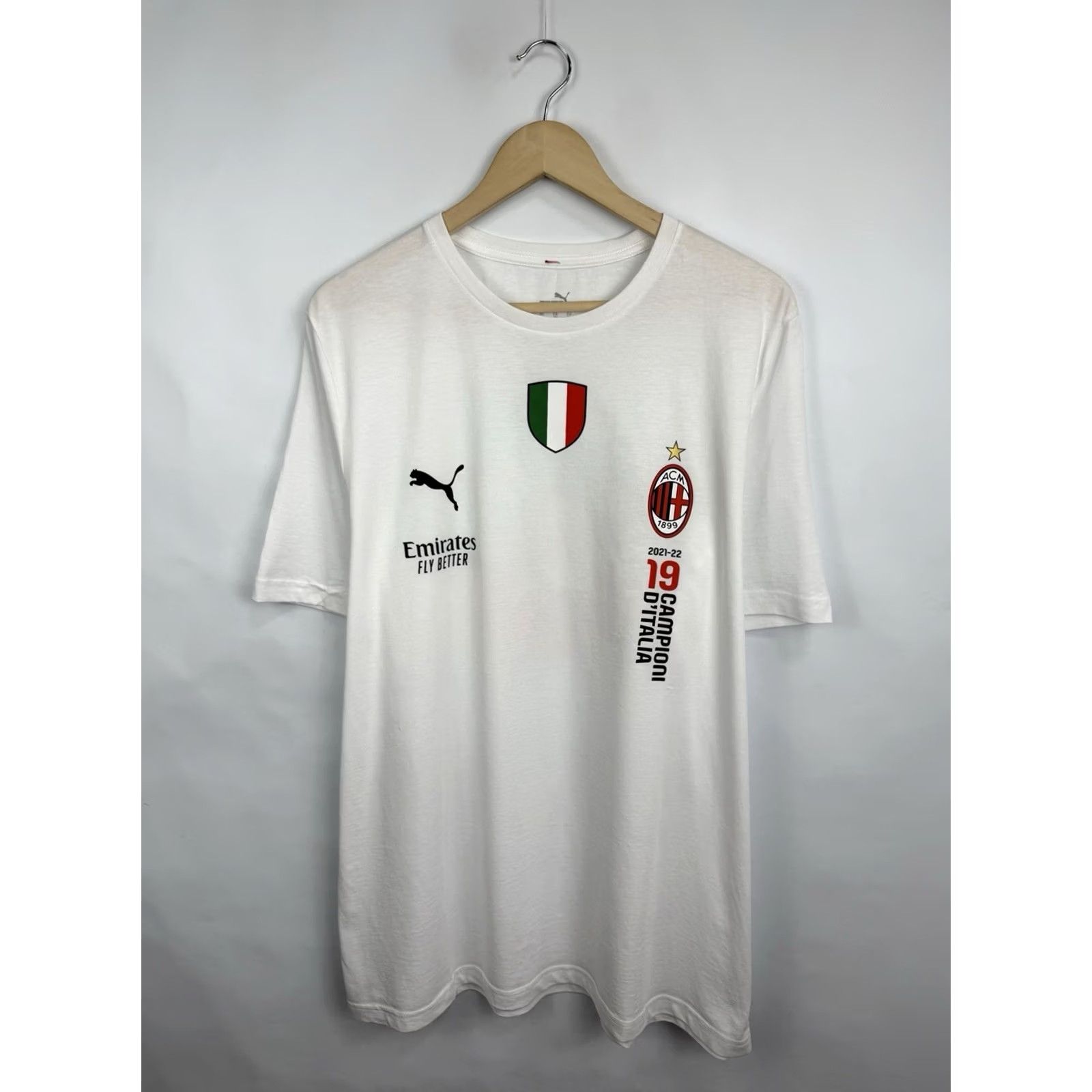 Puma PUMA AC Milan 2021-22 Champions T Shirt Campioni D’Italia XL Men White Shirt Mens Size US XL / EU 56 / 4 - 3 Thumbnail
