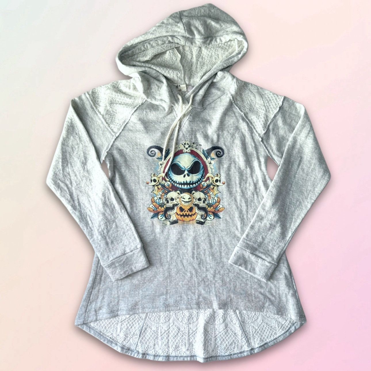 Nordstrom Night Before Christmas, Halloween Theme Asymmetrical Hoodie Size M / US 6-8 / IT 42-44 - 2 Thumbnail