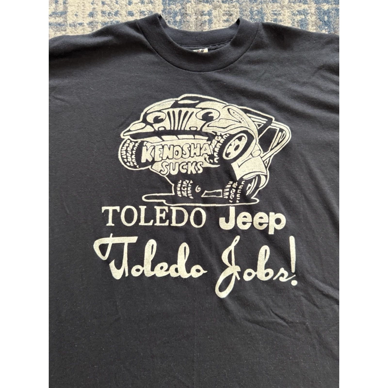 Jeep VINTAGE Bantam T-Shirt Cars 80s Tee XL Black Men Short Sleeve Crew Neck 1980s Graphic Print Size US XL / EU 56 / 4 - 2 Thumbnail