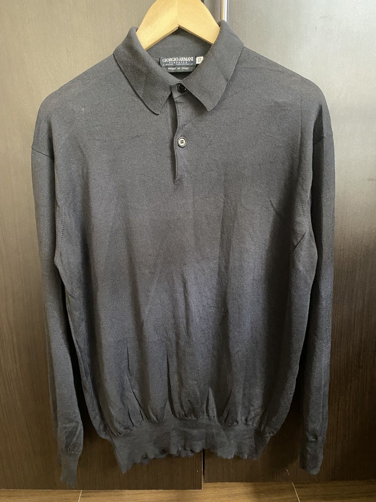Giorgio Armani Giorgio Armani Classico Long Sleeve Polo Shirt Size US L / EU 52-54 / 3 - 1 Thumbnail