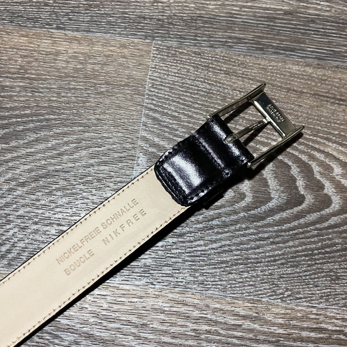Genuine Leather YVES GERARD Solid Brass Made In Italy Genuine Leather Belt Size 32 - 7 Thumbnail