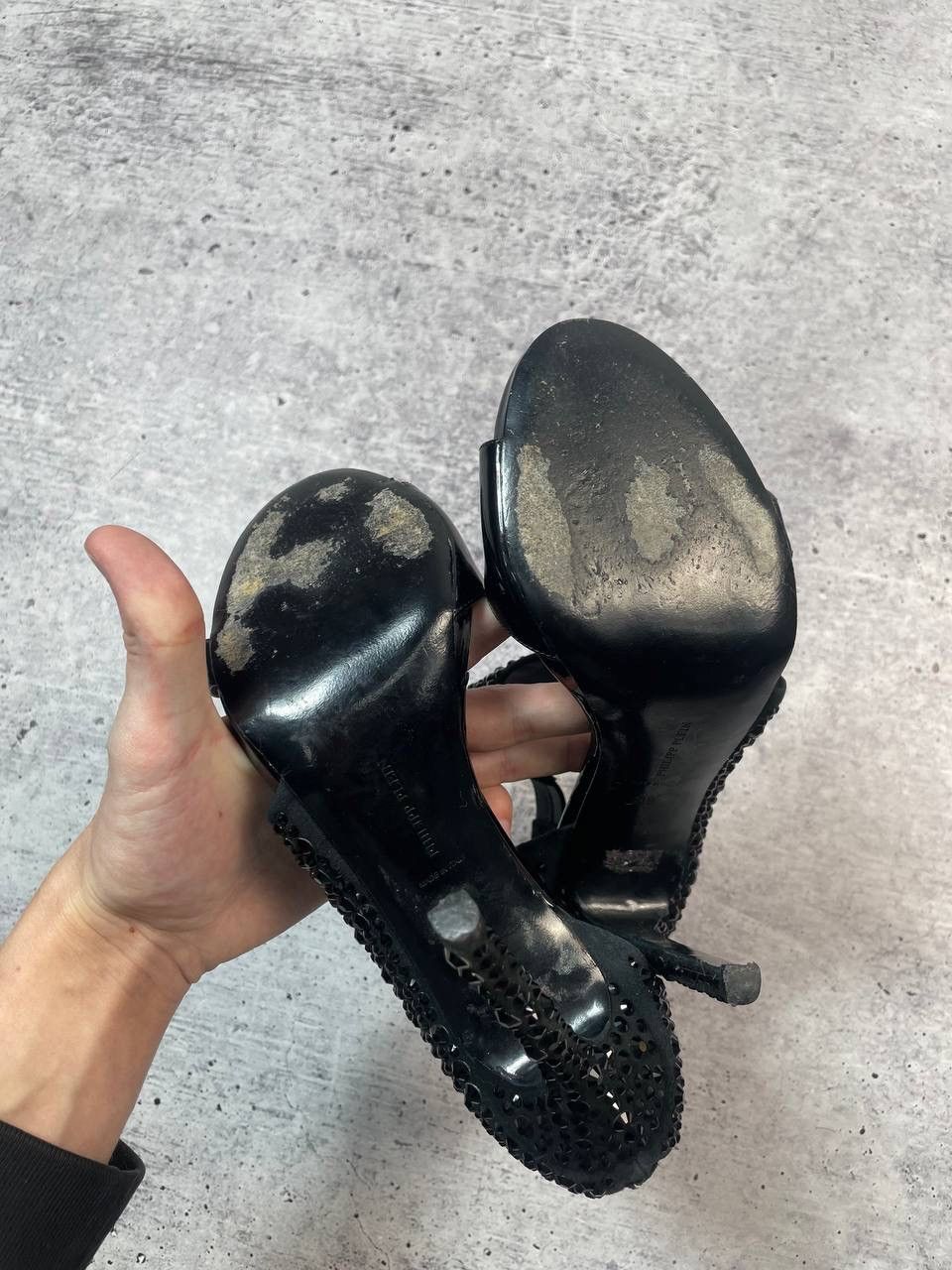Philipp Plein Vintage 00s Phillip Plein Rhainstone Embroidered Heels Y2K Size US 9 / IT 39 - 5 Thumbnail