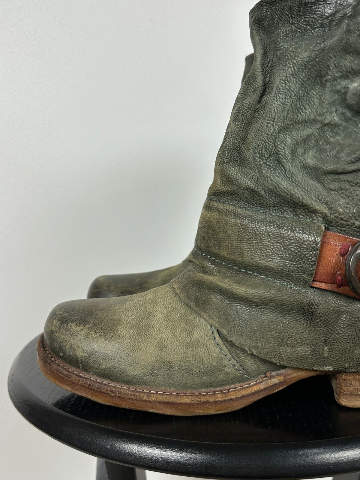 A.S.98 A.S.98. Airstep Leather Biker Ankle Buckle Strap Boots Size US 6 / IT 36 - 13 Thumbnail
