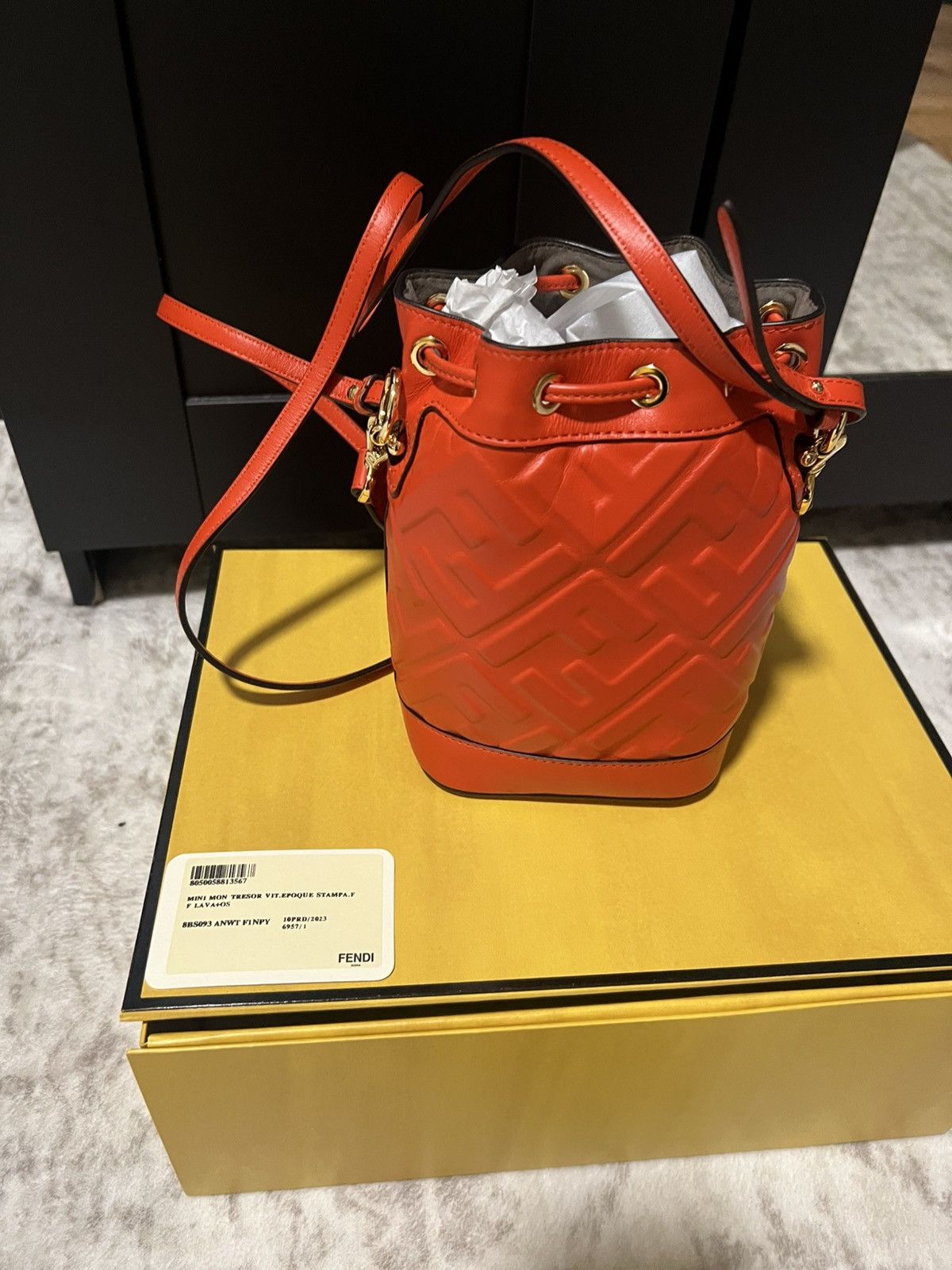 Fendi Fendi Mon Tresor Black leather mini-bag with FF motif Size ONE SIZE - 4 Thumbnail