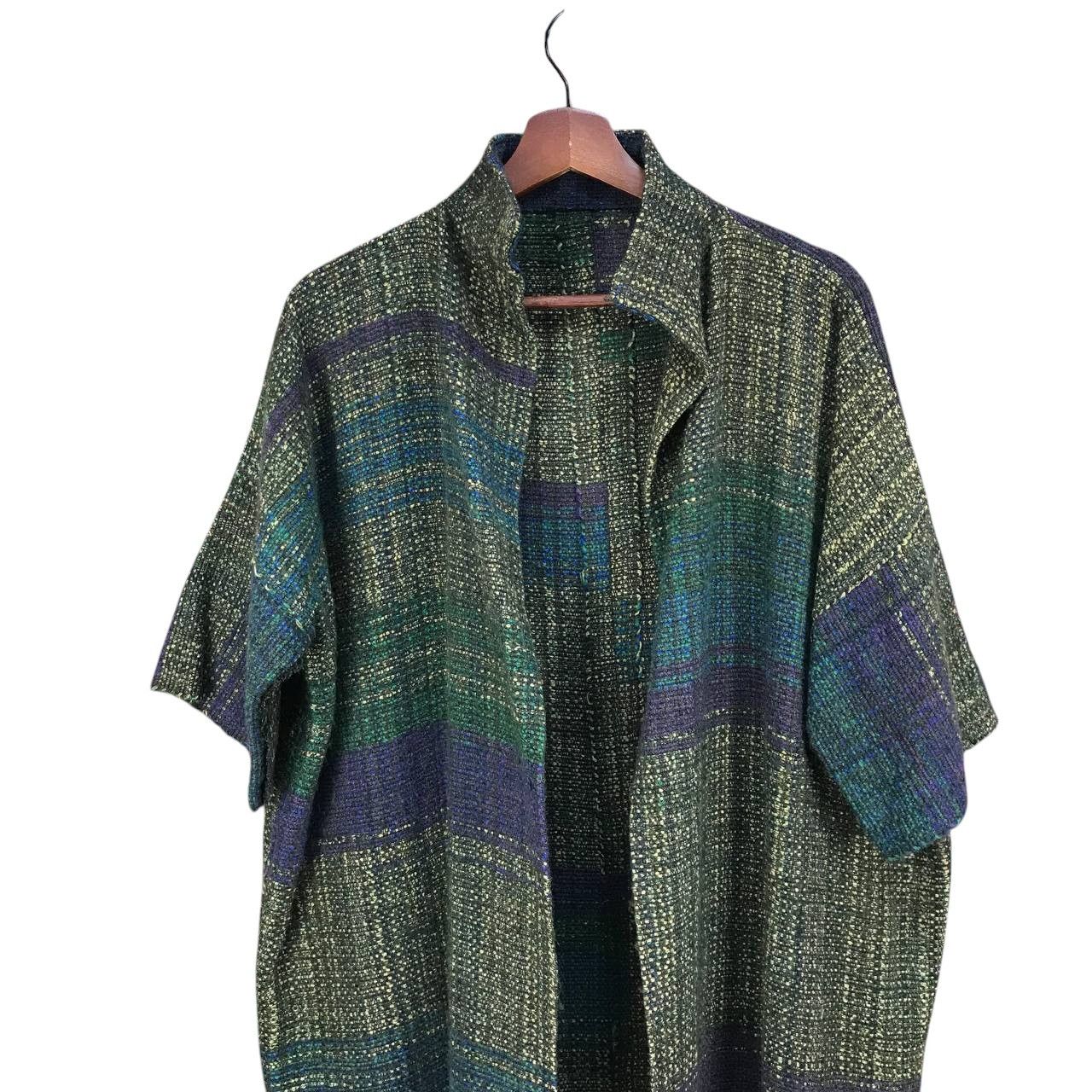 Japanese Brand JAPANESE MINIMALIST BUTTONLESS TWEED COLORBLOCK SHORTSLEEVE Size US M / EU 48-50 / 2 - 3 Thumbnail