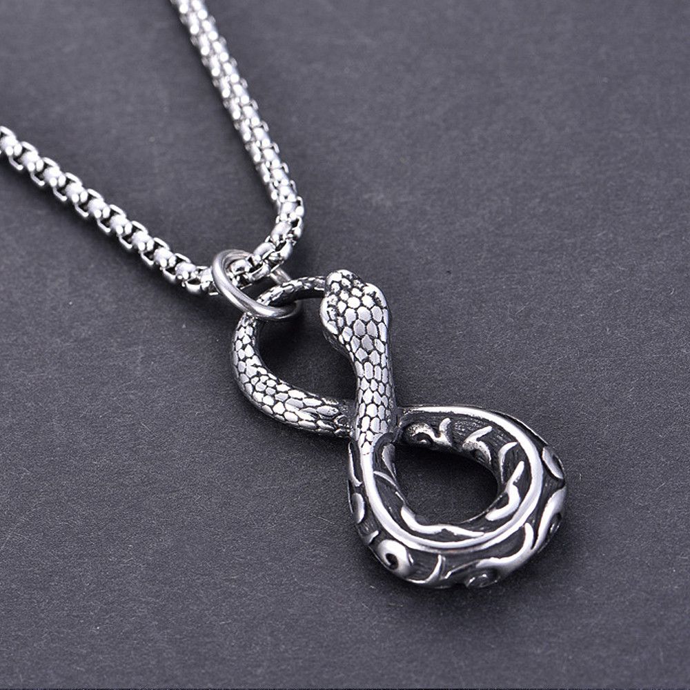 Jewelry Snake Ouroboros Pendant Necklace Size ONE SIZE - 2 Thumbnail