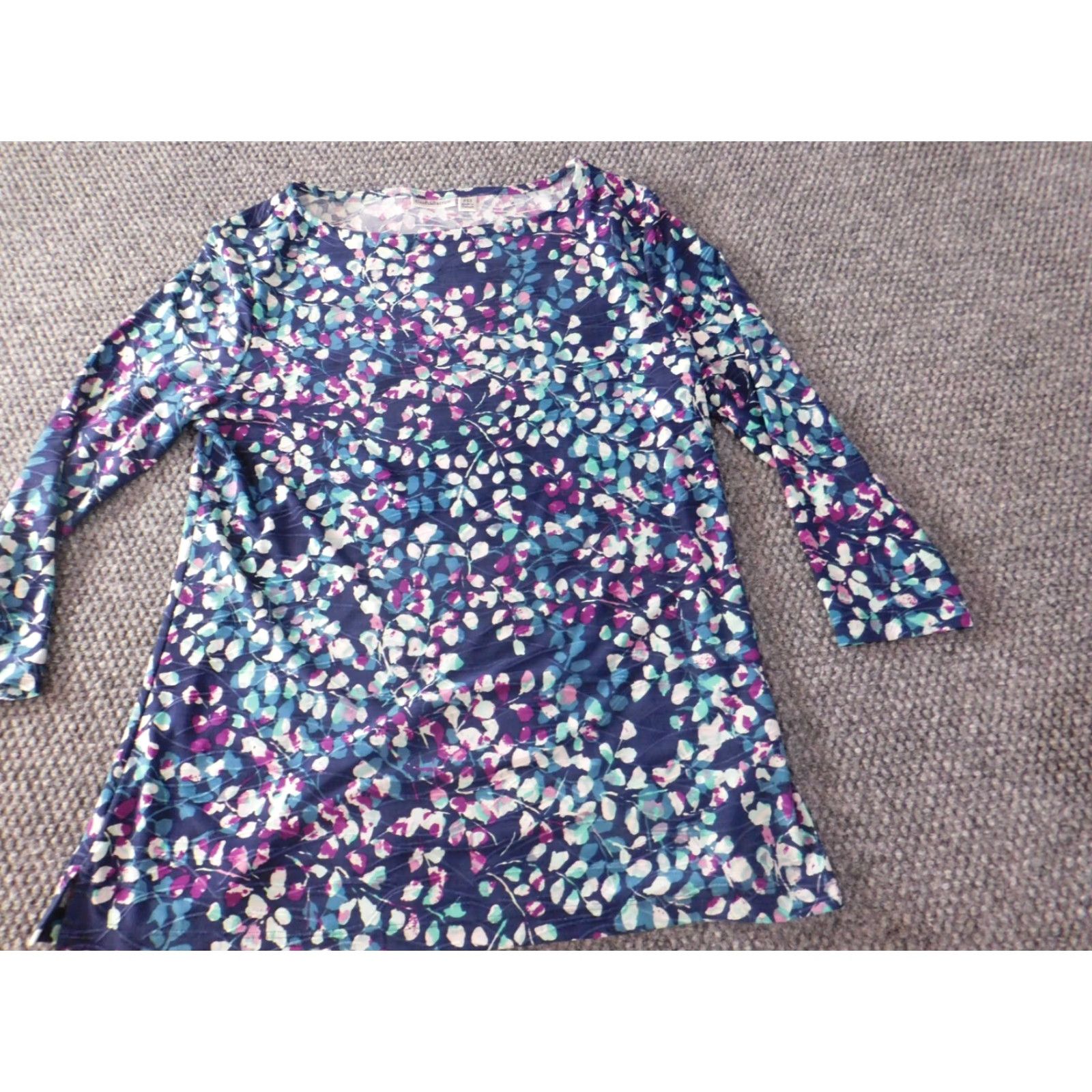 Croft & Barrow Croft & Barrow Womens Blouse PXS Petites blue floral graphic stretch polyester Blouse Casual Blue Womens Petites XS? Wait. Size XS / US 0-2 / IT 36-38 - 2 Thumbnail
