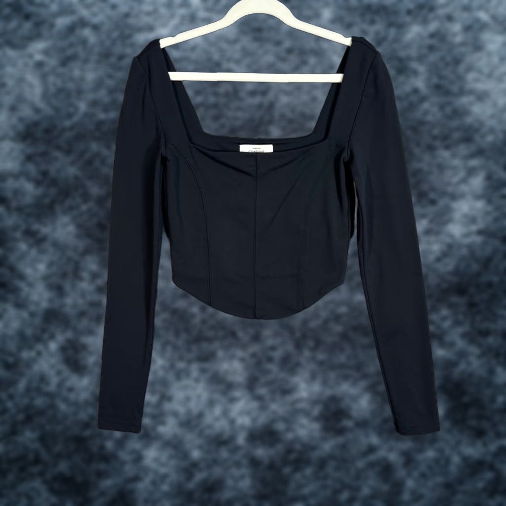 Vintage Babaton Contour Top Womens Cropped Long Sleeve Knit Black XS Size XS / US 0-2 / IT 36-38 - 1 Thumbnail