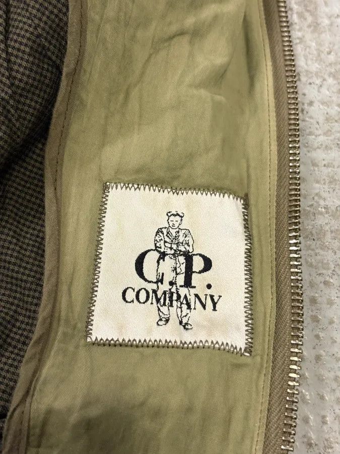 C.P. Company 2000s C.P. Company Khaki Houndstooth Bomber Jacket Size US L / EU 52-54 / 3 - 9 Thumbnail