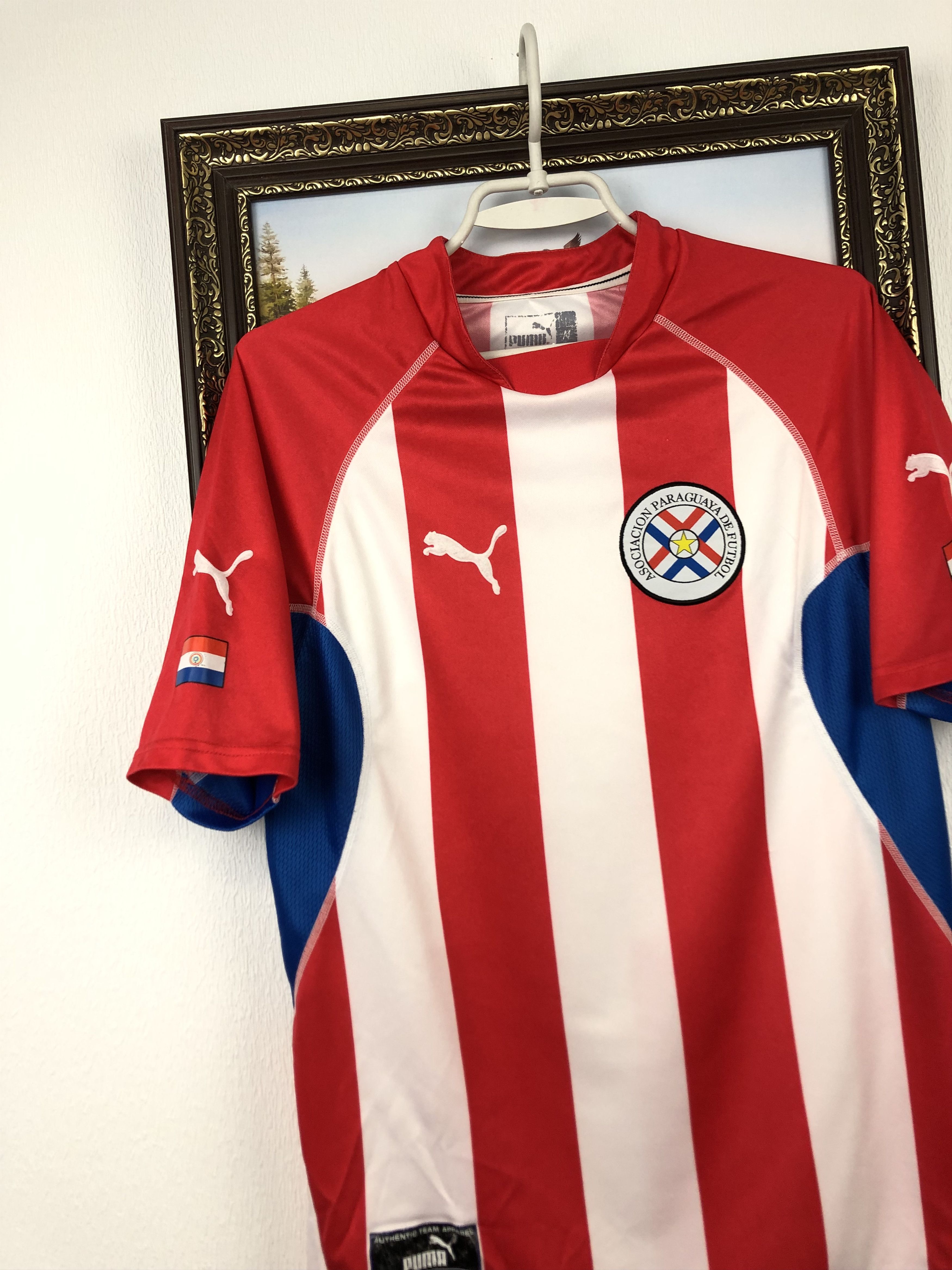 Vintage Paraguay Home football shirt 2002 Soccer Puma Jersey Rare Size US M / EU 48-50 / 2 - 3 Thumbnail