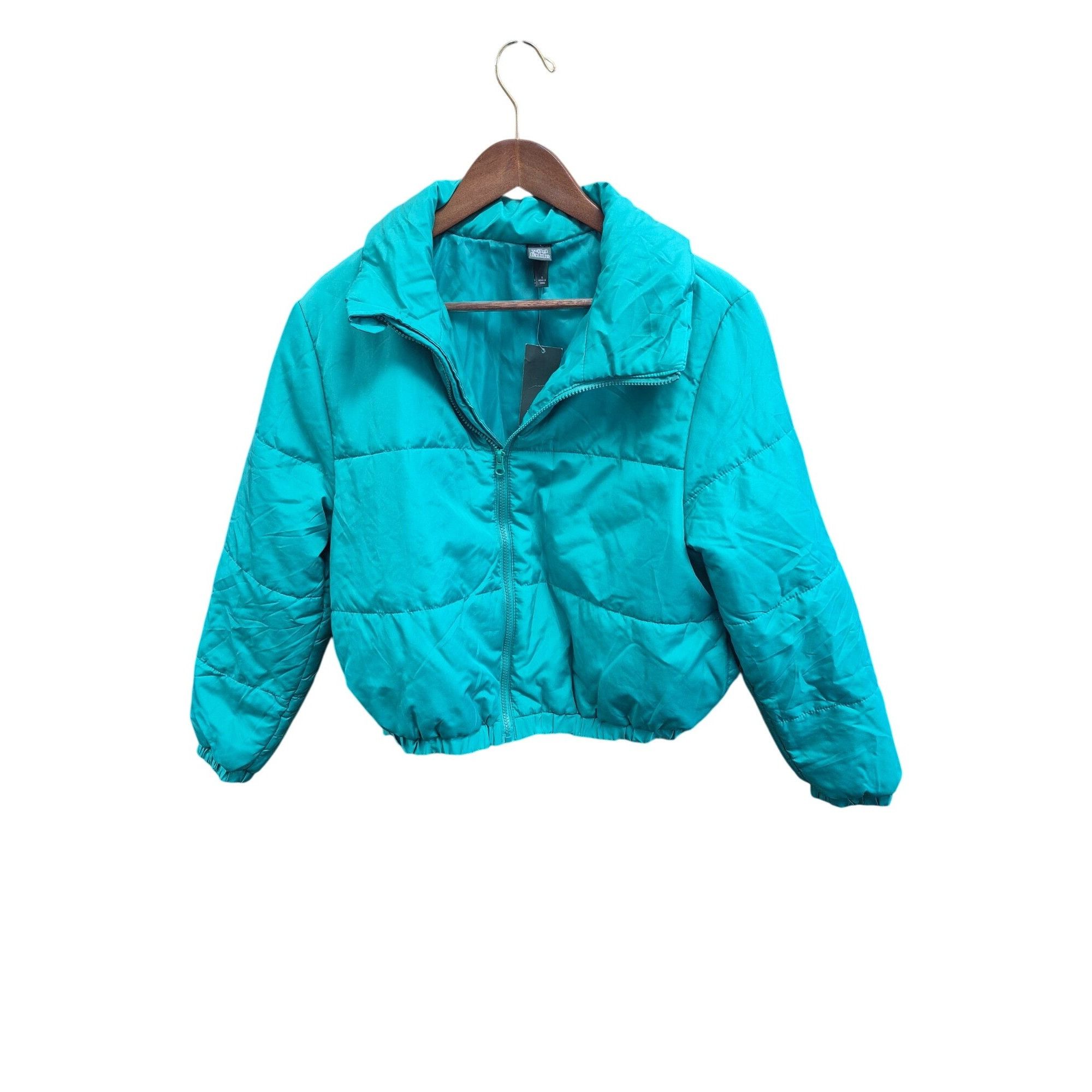 Other Wild Fable Womens Cropped Puffer Jacket Teal Size S Polyeste Size S / US 4 / IT 40 - 1 Thumbnail