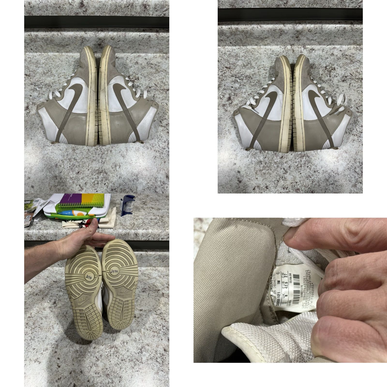 Nike VINTAGE Nike SB Dunk High Pro White Khaki Creed Tan Mens 9 2006 Rare 305050-121 Sneakers Skateboarding Mens Size 9 White 2006 Size US 8 / EU 41 - 8 Thumbnail