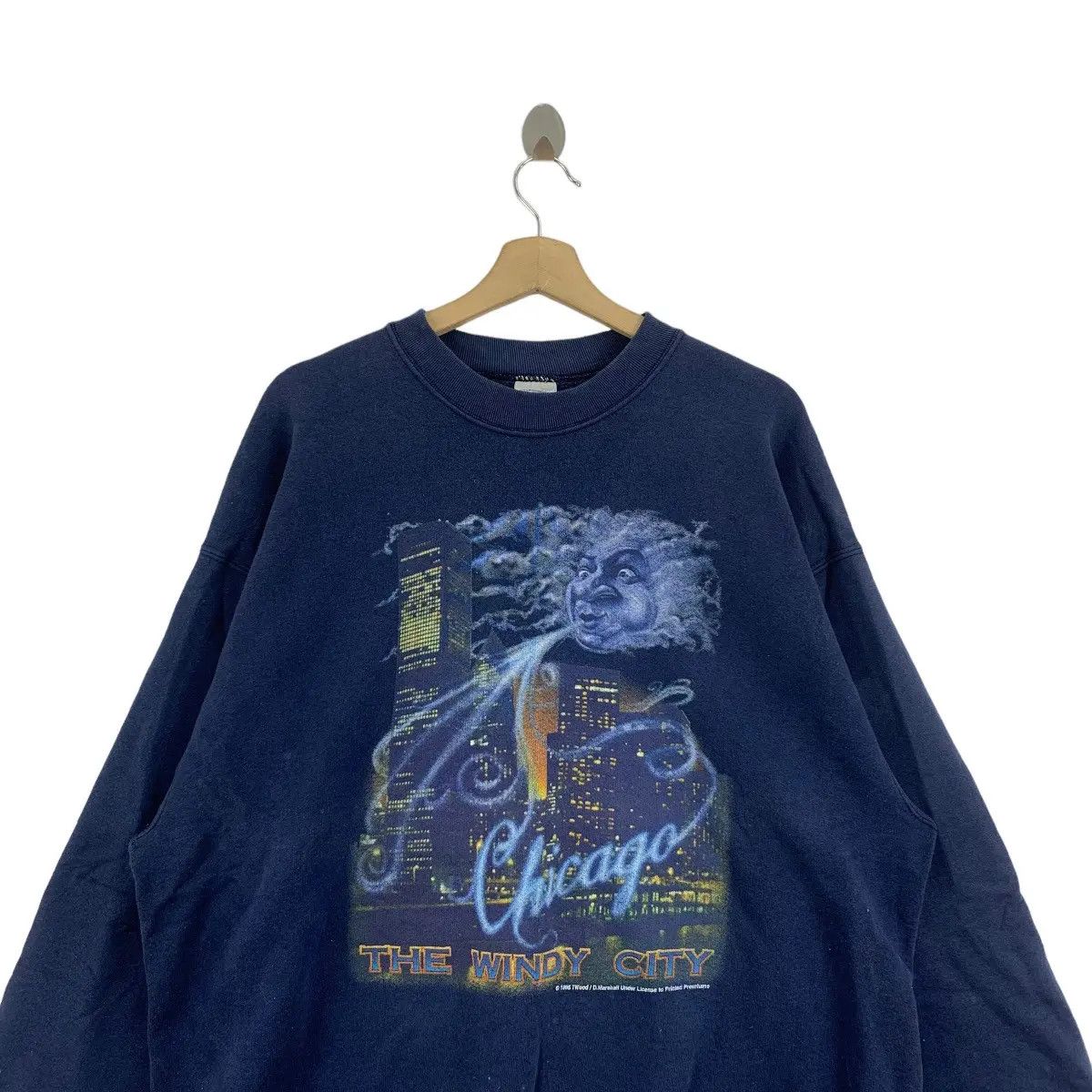 Vintage Vintage 1995 CHICAGO PAINTING D. MARSHALL Sweatshirt Size XL / US 12-14 / IT 48-50 - 2 Thumbnail