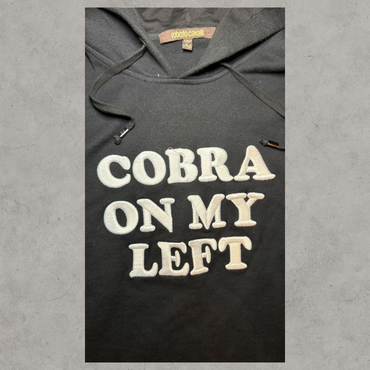 Roberto Cavalli Roberto Cavalli “Cobra On My Left” Black Striped Hoodie Sz S Size US S / EU 44-46 / 1 - 4 Thumbnail