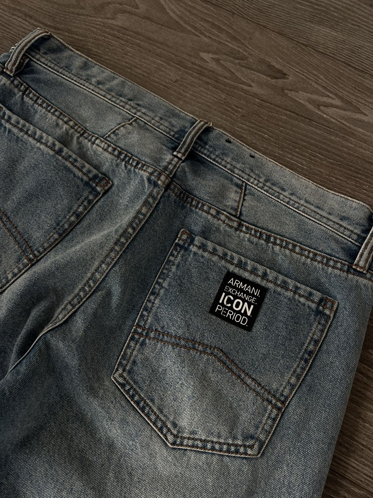Armani Exchange × Designer ‼️Armani Excange J13 Icon Period Box Logo Denim Jeans‼️ Size US 33 - 9 Thumbnail