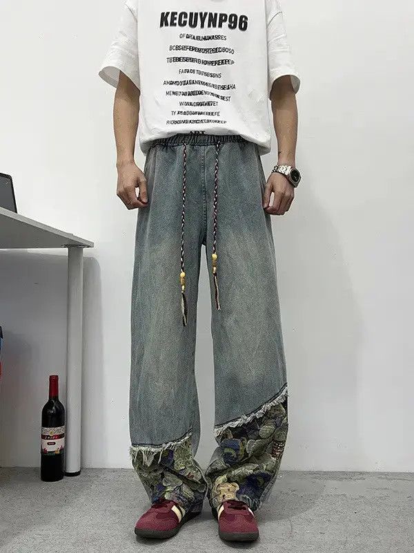 Japanese Brand Retro loose straight leg casual jeans Size US 32 / EU 48 - 1 Thumbnail