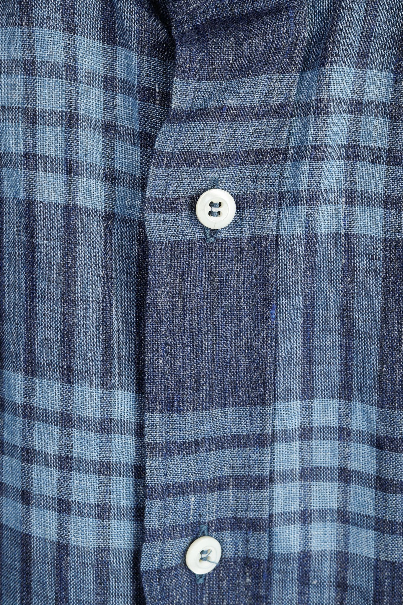 Brunello Cucinelli Brunello Cucinelli Plaid-Linen Button-Up Basic Fit Shirt Size US S / EU 44-46 / 1 - 8 Thumbnail