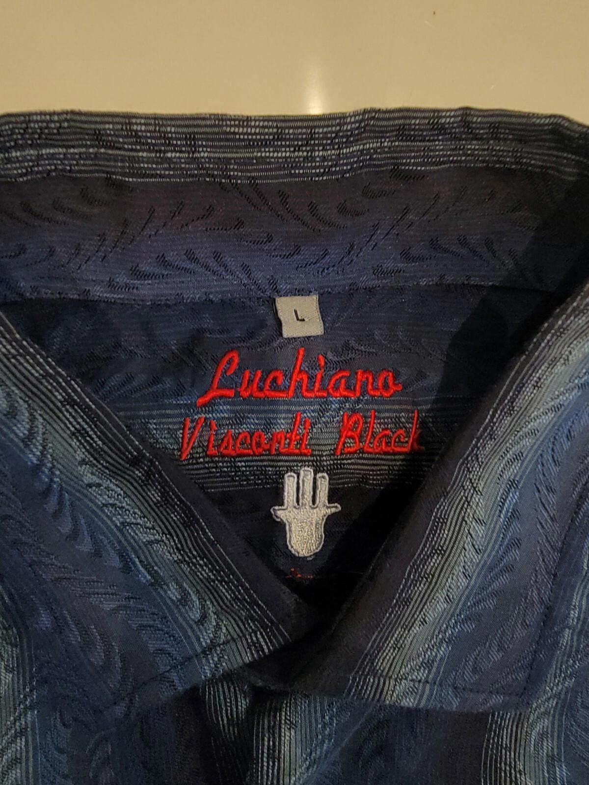 Luchiano Visconti Luchiano Visconti Button Down Shirt Men L Blue Black Size US L / EU 52-54 / 3 - 3 Thumbnail