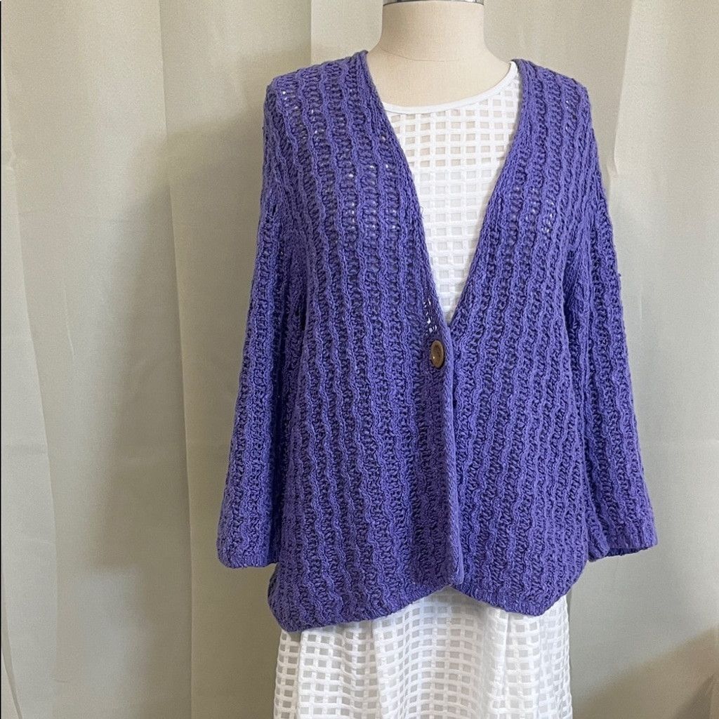 J. Jill J. Jill Lavender Cardigan Sweater Size XL / US 12-14 / IT 48-50 - 1 Thumbnail