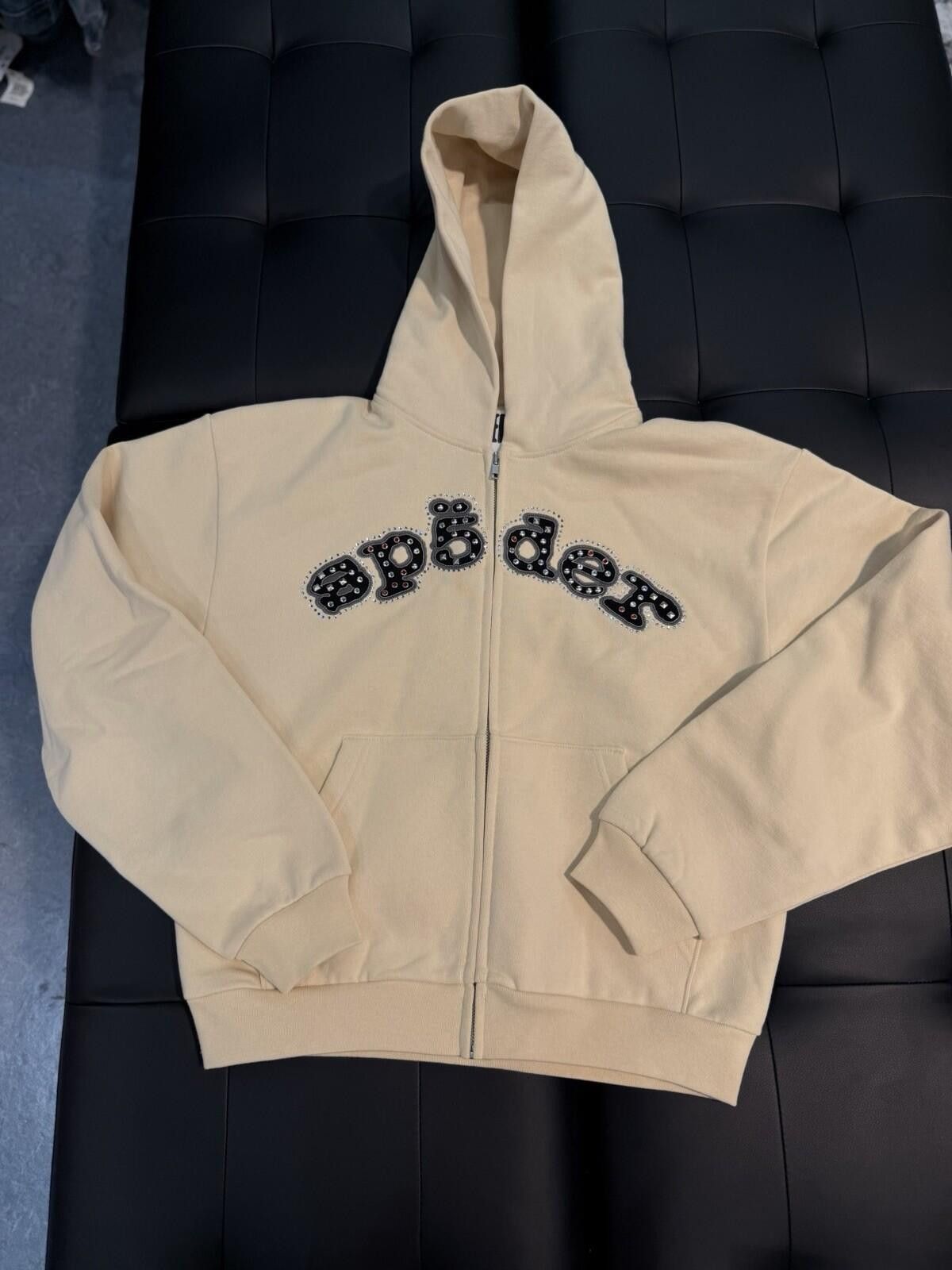 Sp5der Sp5der Cream Stone Zip Up Hoodie Size (Small) 2026 Size US S / EU 44-46 / 1 - 1 Thumbnail
