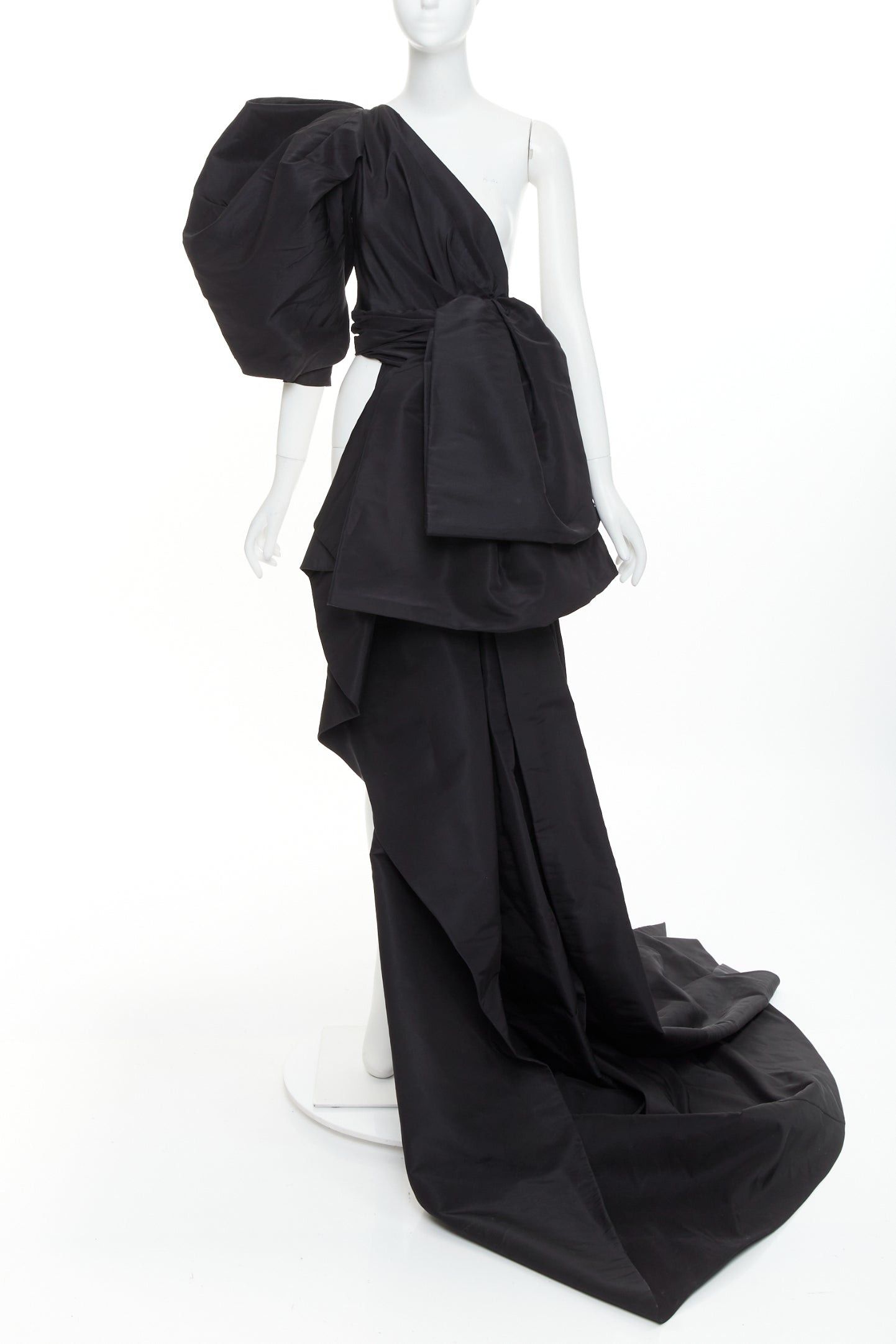 Alexandre Vauthier rare ALEXANDRE VAUTHIER COUTURE SS2017 Runway black tafetta one shoulder bustle train top Size S / US 4 / IT 40 - 1 Thumbnail