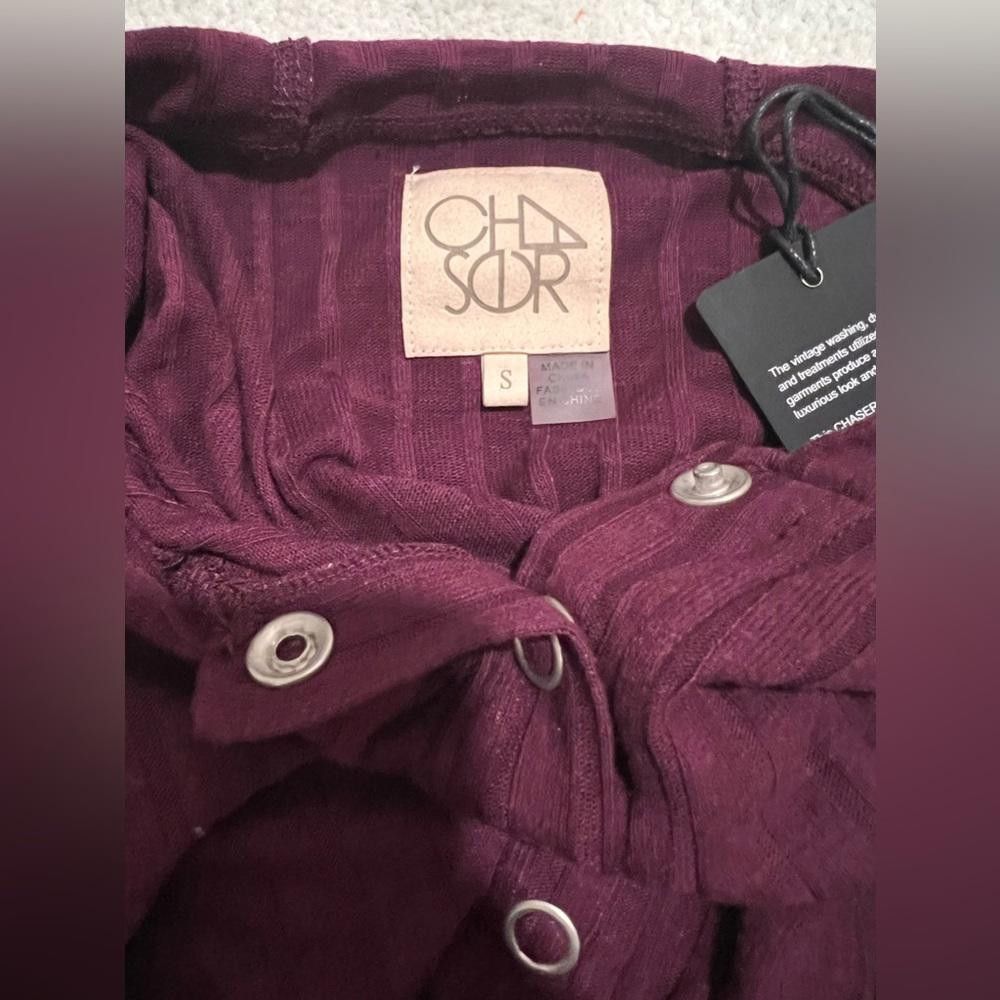 Chase Authentics Chaser Burgundy poor boy button down hooded cardigan size S Size S / US 4 / IT 40 - 3 Thumbnail
