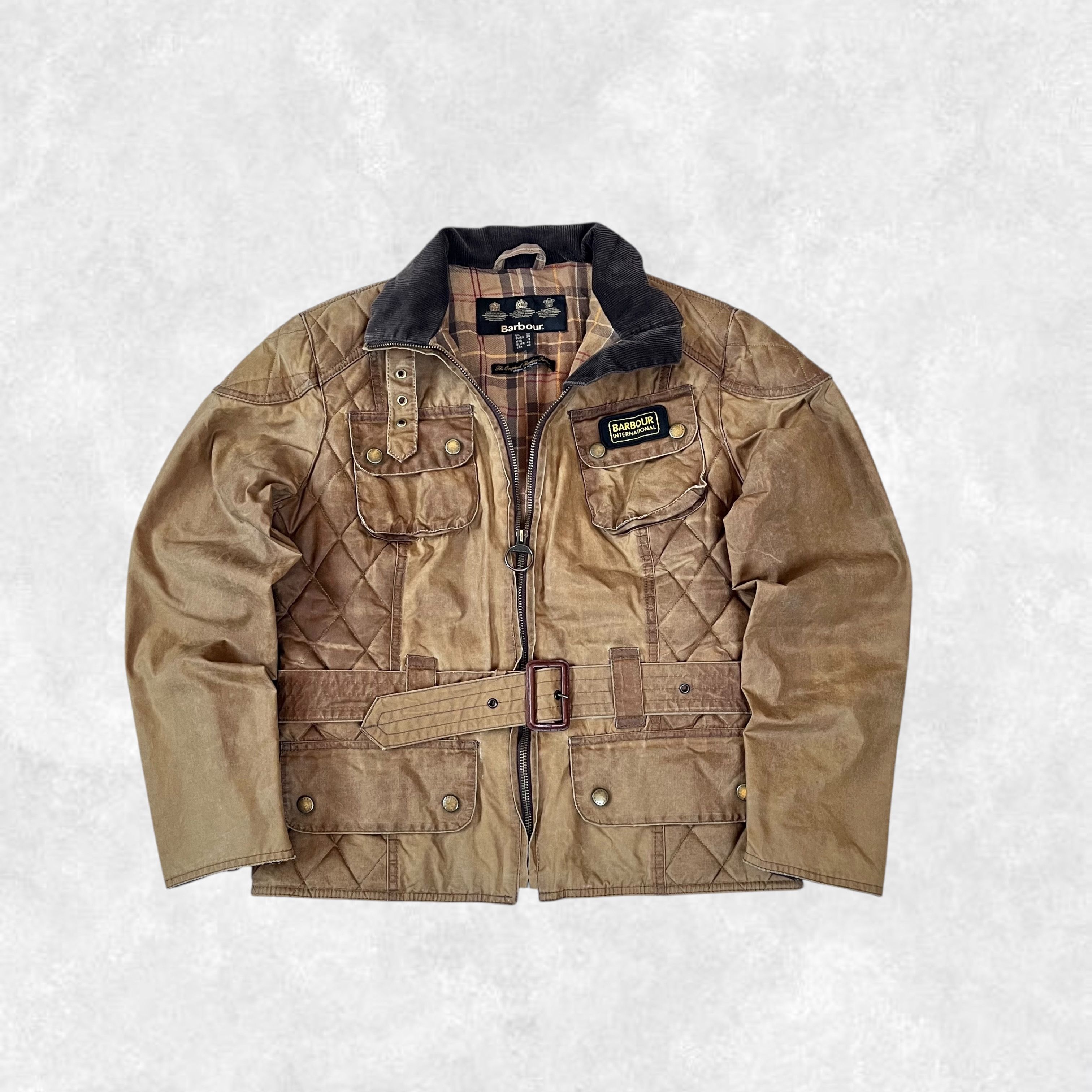 Barbour Mens Leather Barbour Vintage International Leather Jacket 