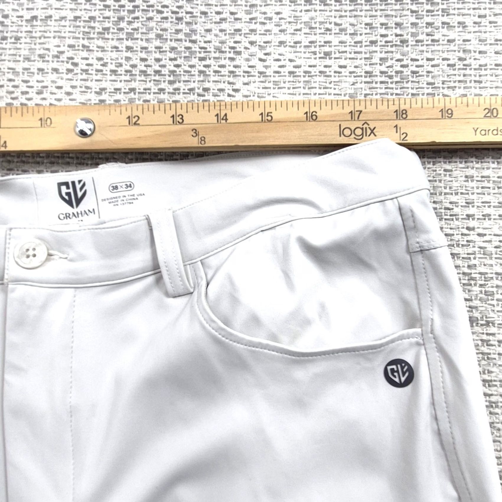 Vintage Graham Luxe Golf Pants Mens 38x34 Ivory White Polyester Straight Leg Chino Casual Vintage No Size US 38 / EU 54 - 5 Thumbnail