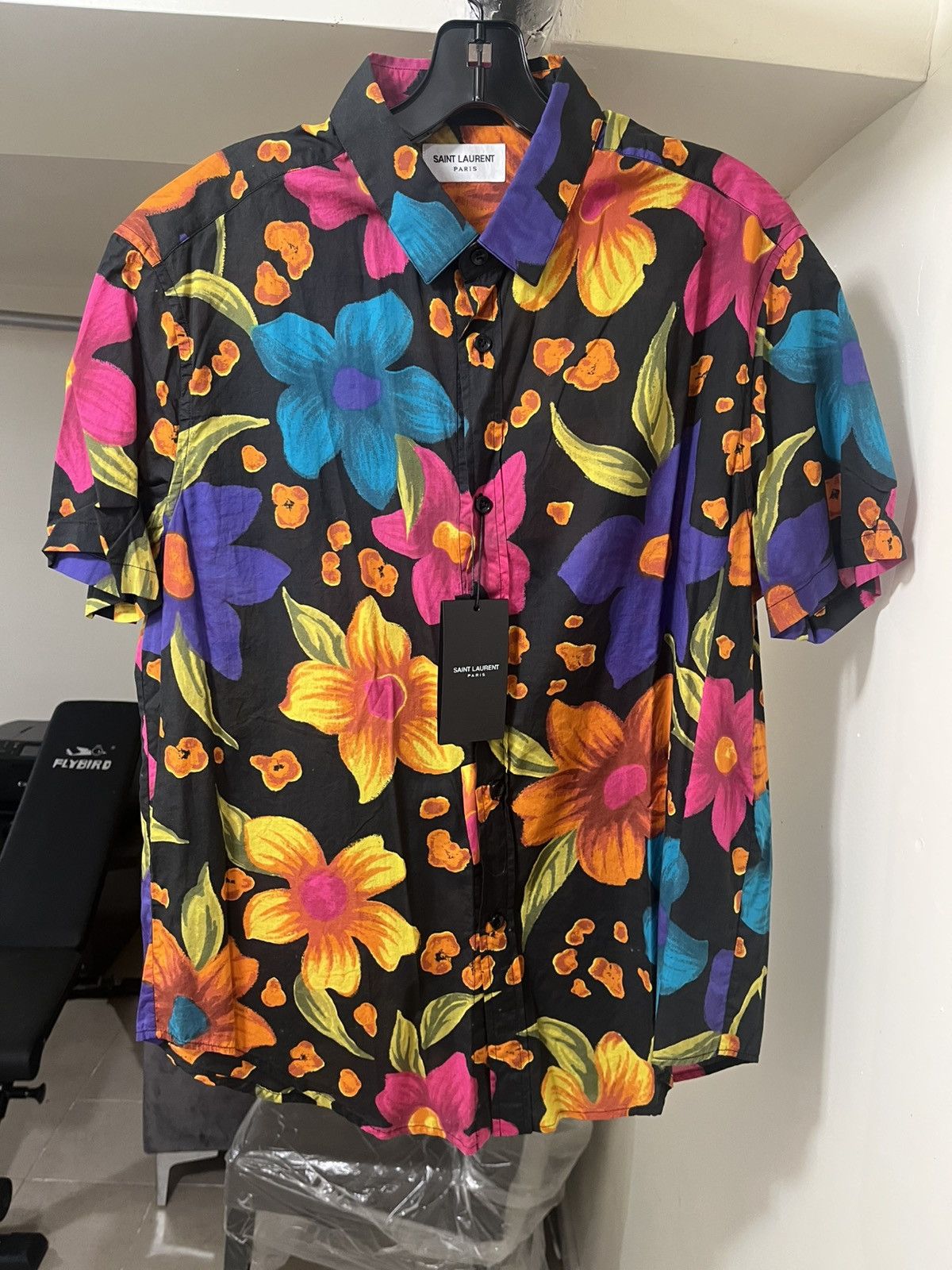 Saint Laurent Paris Saint Laurent Floral Shirt Sz 39/15.5 Size US M / EU 48-50 / 2 - 3 Thumbnail