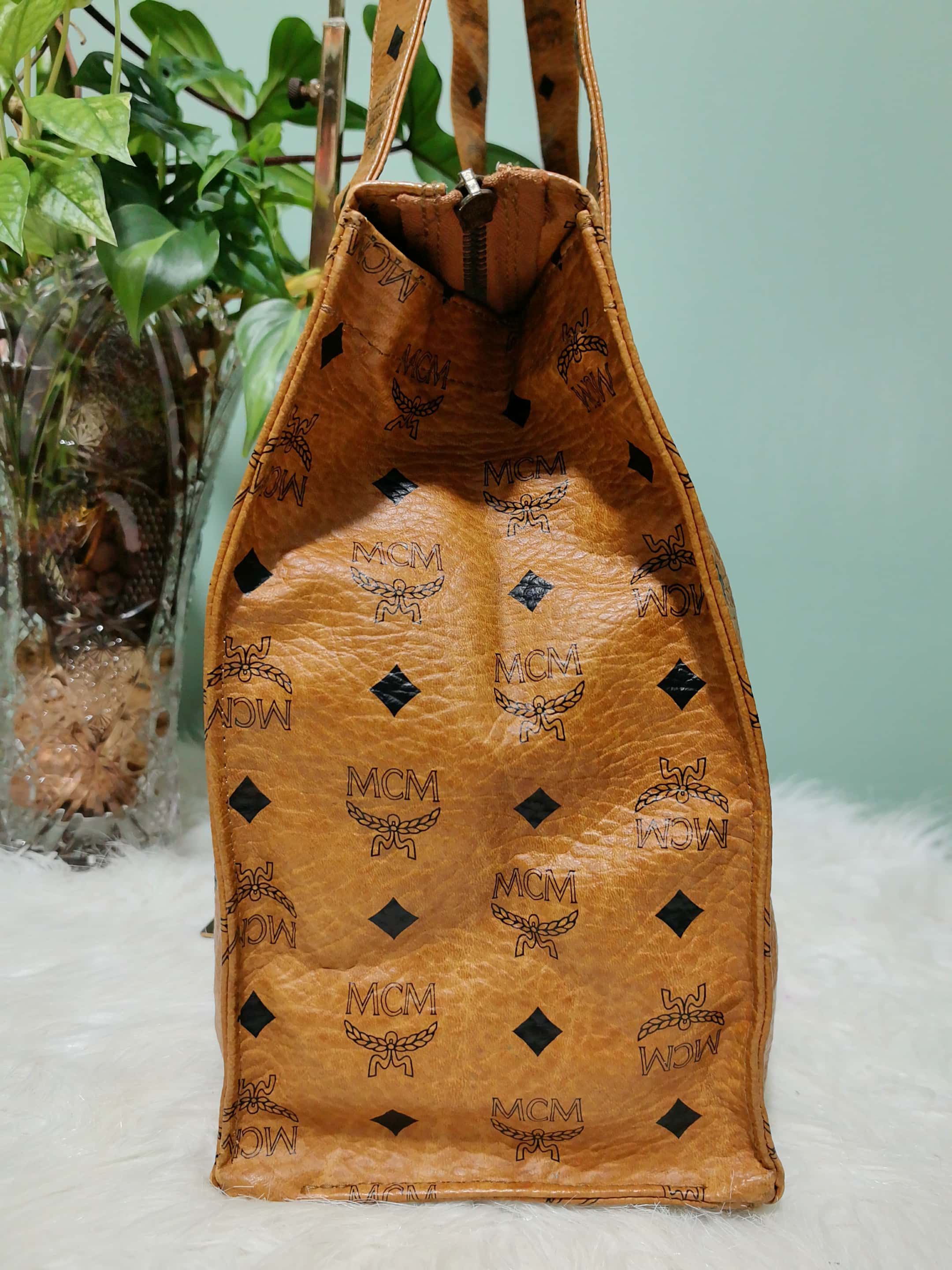 MCM VINTAGE MCM COGNAC VISETOS SHOPPER TOTE MADE in GERMANY Size ONE SIZE - 2 Thumbnail