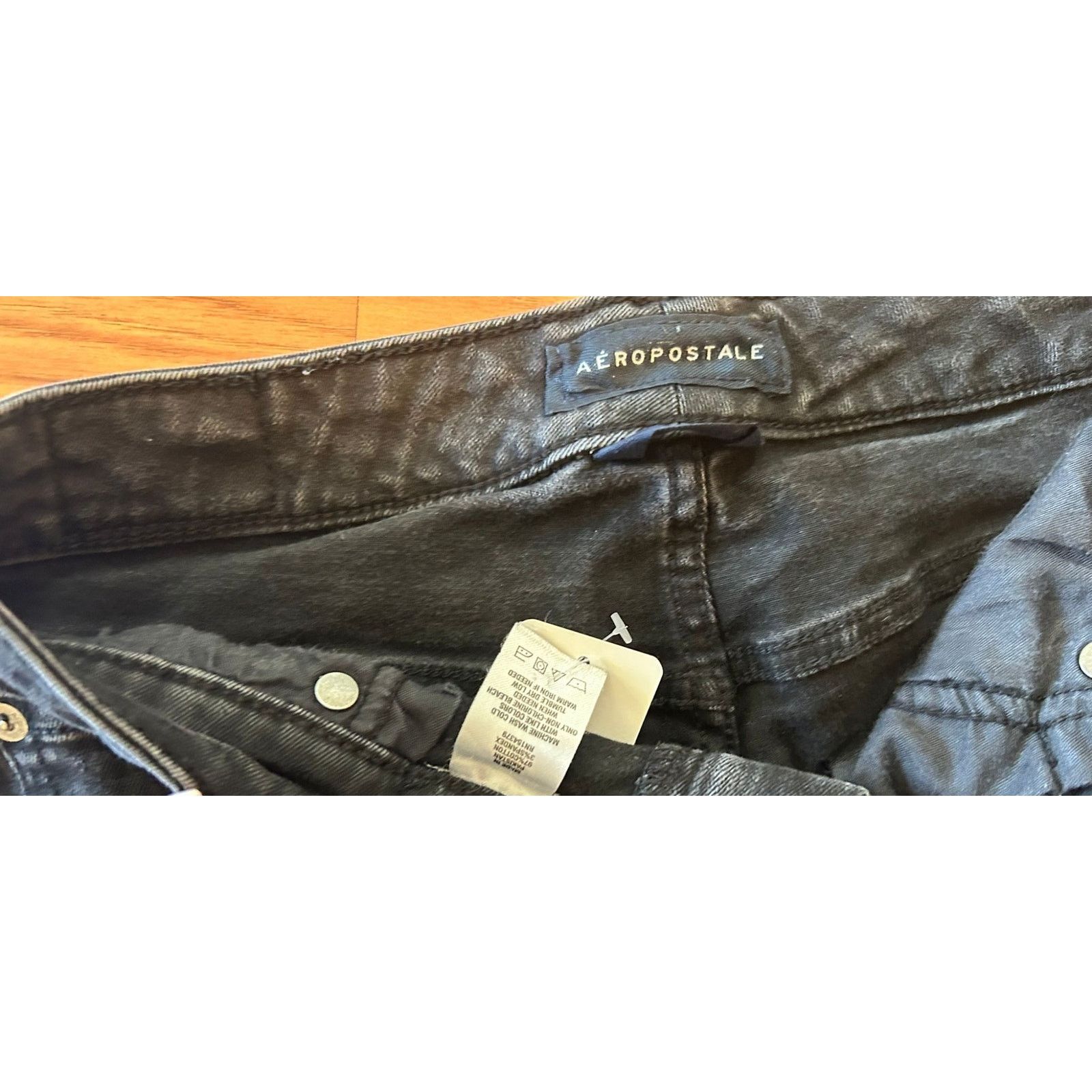 Aeropostale Aeropostale Black Denim Jeans - Women's Size 8R - Excellent! Size 30" / US 8 / IT 44 - 4 Thumbnail