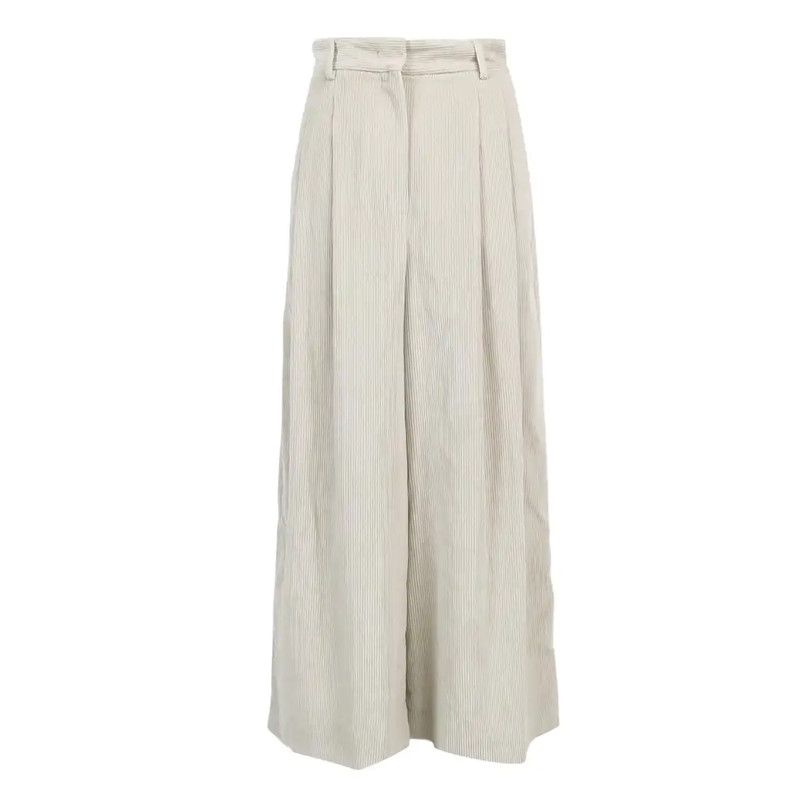 Max Mara MaxMara Women's Casual Cotton Trousers in White 0089 Size 22" - 1 Thumbnail