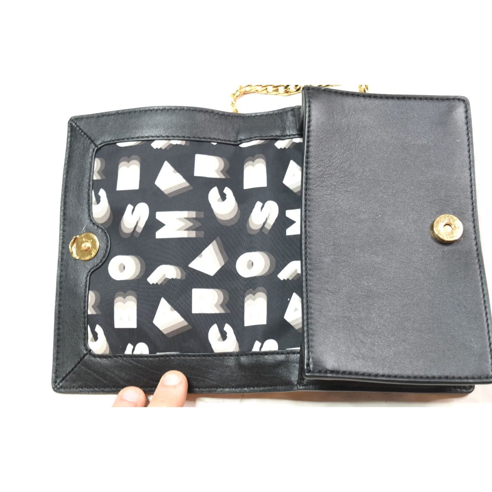 Marc Jacobs Marc Jacobs Shoulder Bag Mini Black Leather Gold Chain Essentials Womens Size ONE SIZE - 4 Thumbnail