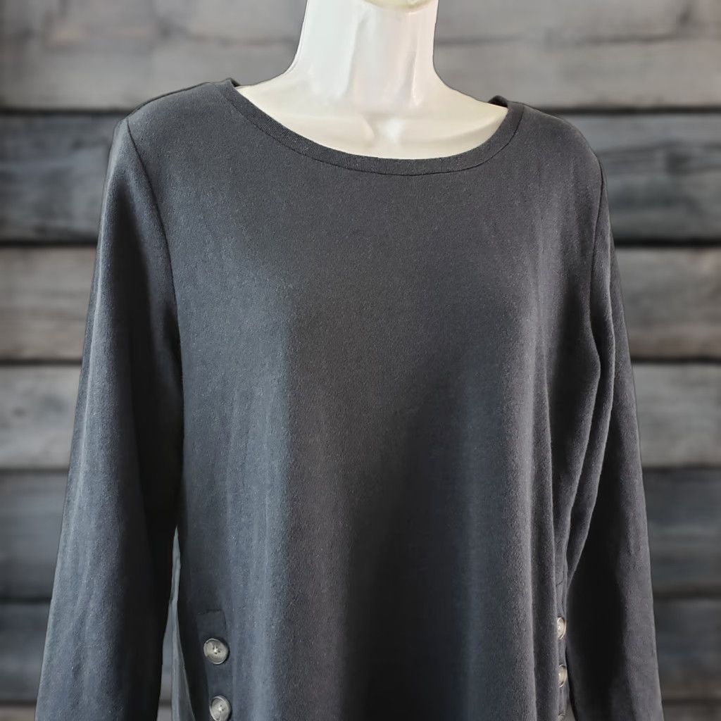 Ann Taylor Ann Taylor LOFT Womens Blouse Pullover Top M Blue Long Sleeve Cotton Size M / US 6-8 / IT 42-44 - 1 Thumbnail
