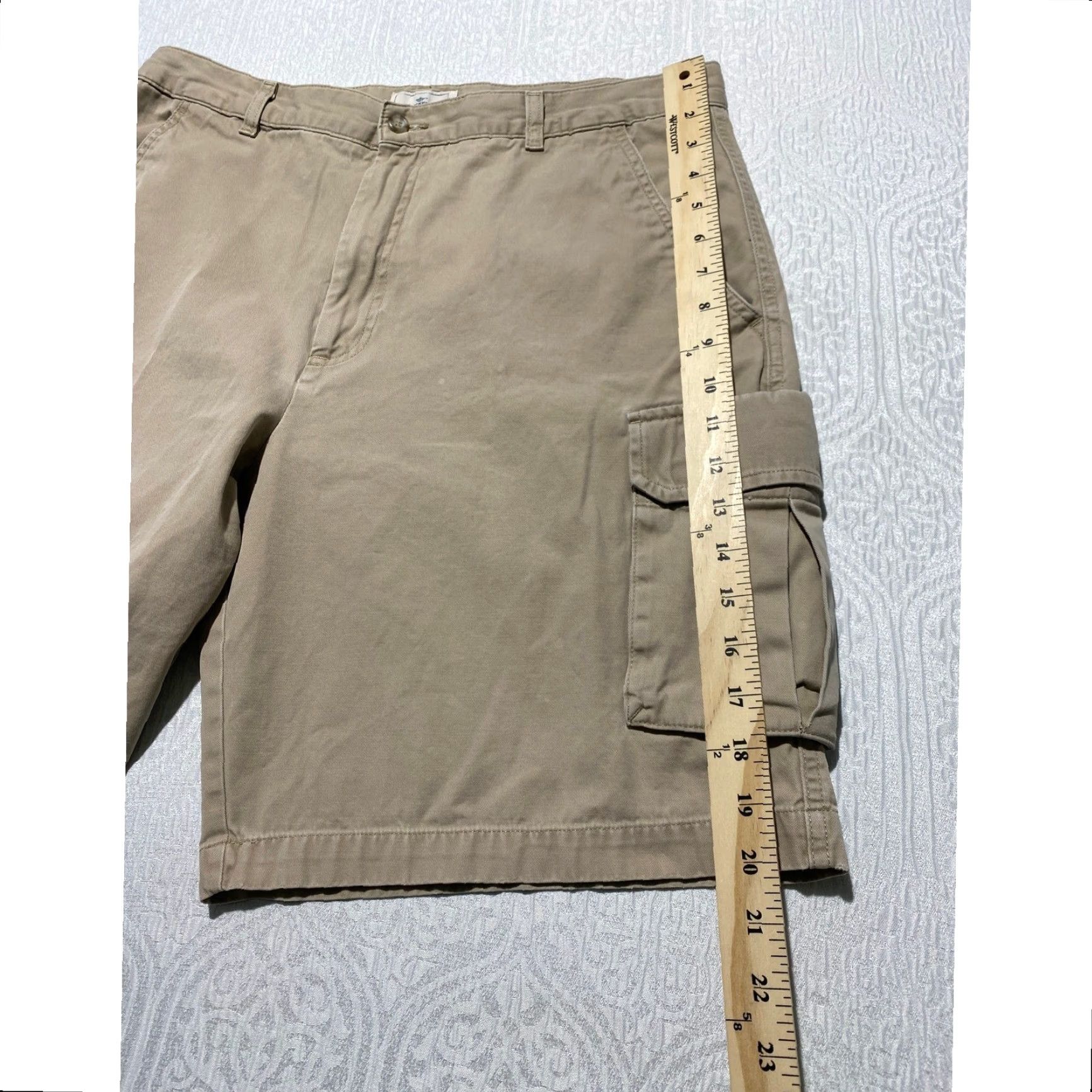 Dockers VINTAGE Dockers Mens 36 Khaki Cargo Shorts Relaxed Fit Flat Front 100% Cotton Tan Size US 36 / EU 52 - 7 Thumbnail