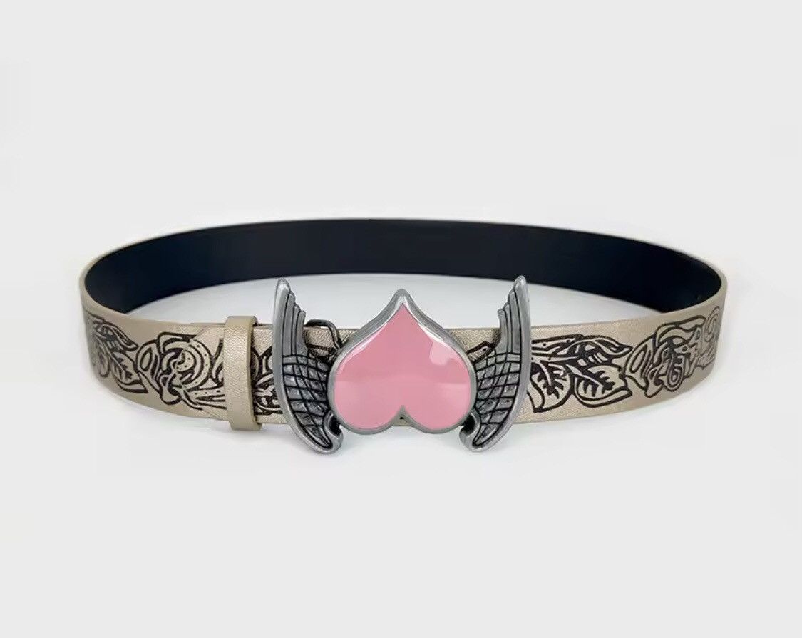 Japanese Brand Y2K Waist Belts Pants Pink Heart Size ONE SIZE - 7 Thumbnail