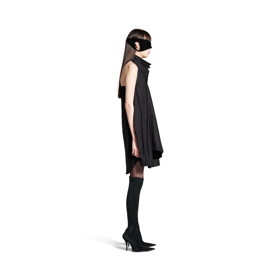 Balenciaga oc11z0426 Suspended Shirt Dress in Black Size M / US 6-8 / IT 42-44 - 8 Thumbnail